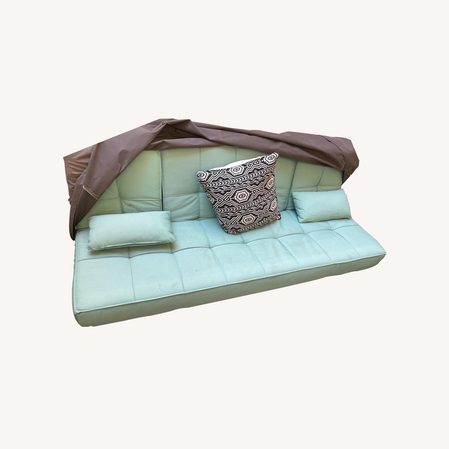Target Teal Outside Couch AptDeco