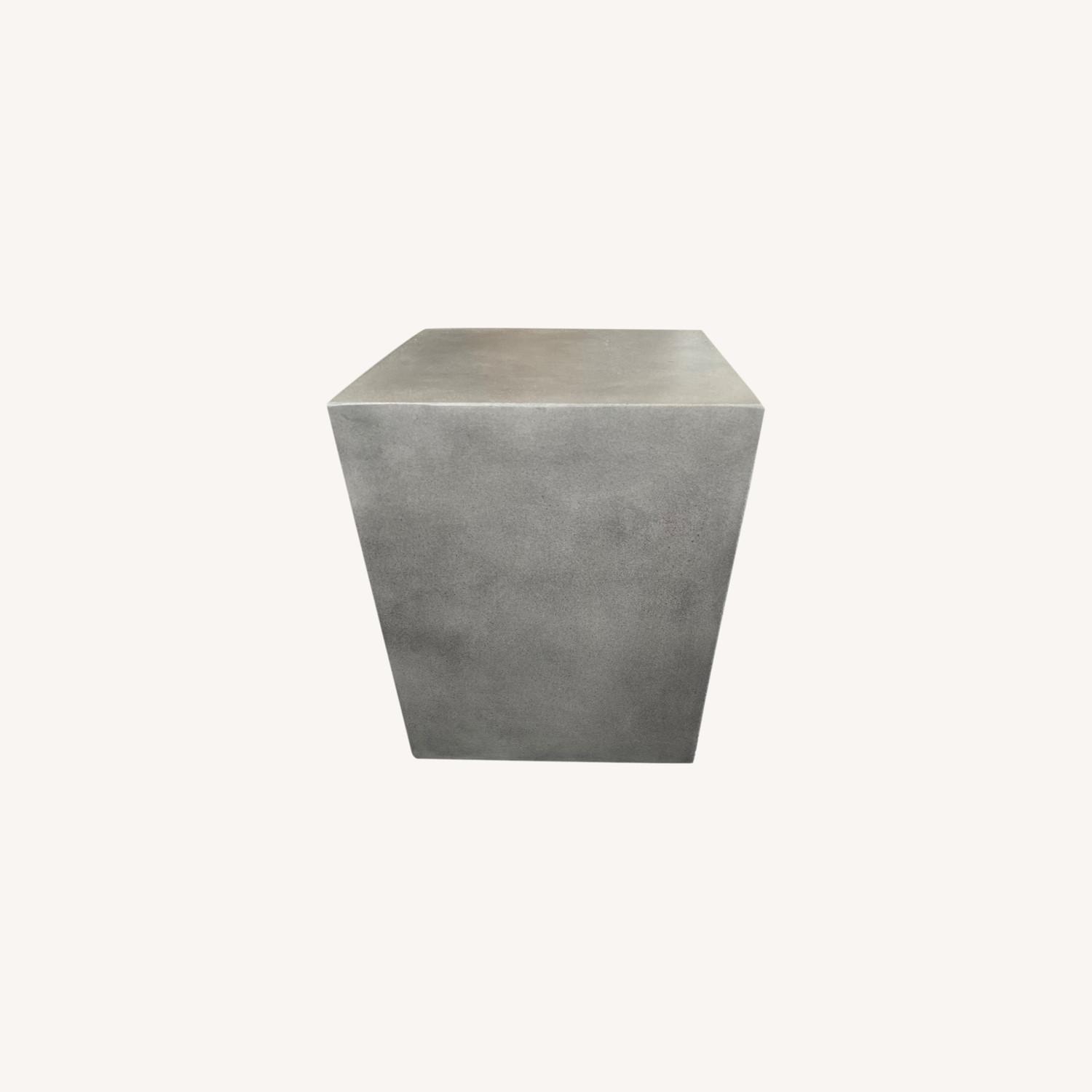 CB2 Matter Grey Cement Square Side Table AptDeco