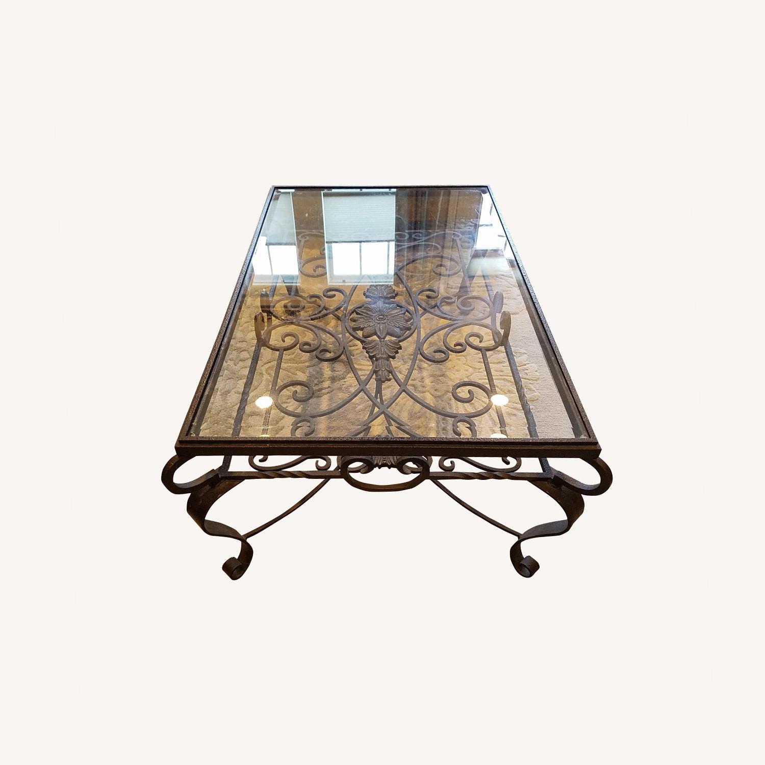 Iron/Glass Coffee Table AptDeco
