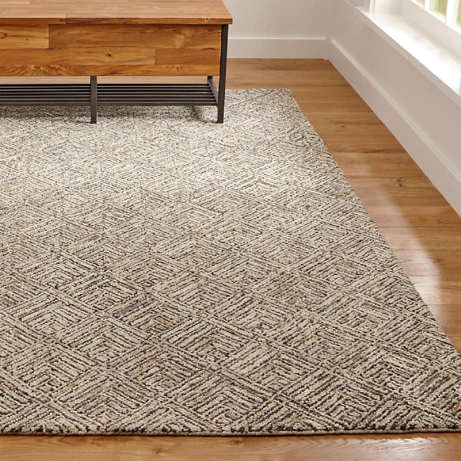 Crate &Barrel Curtis Flint Grey Geometric Rug - image-5