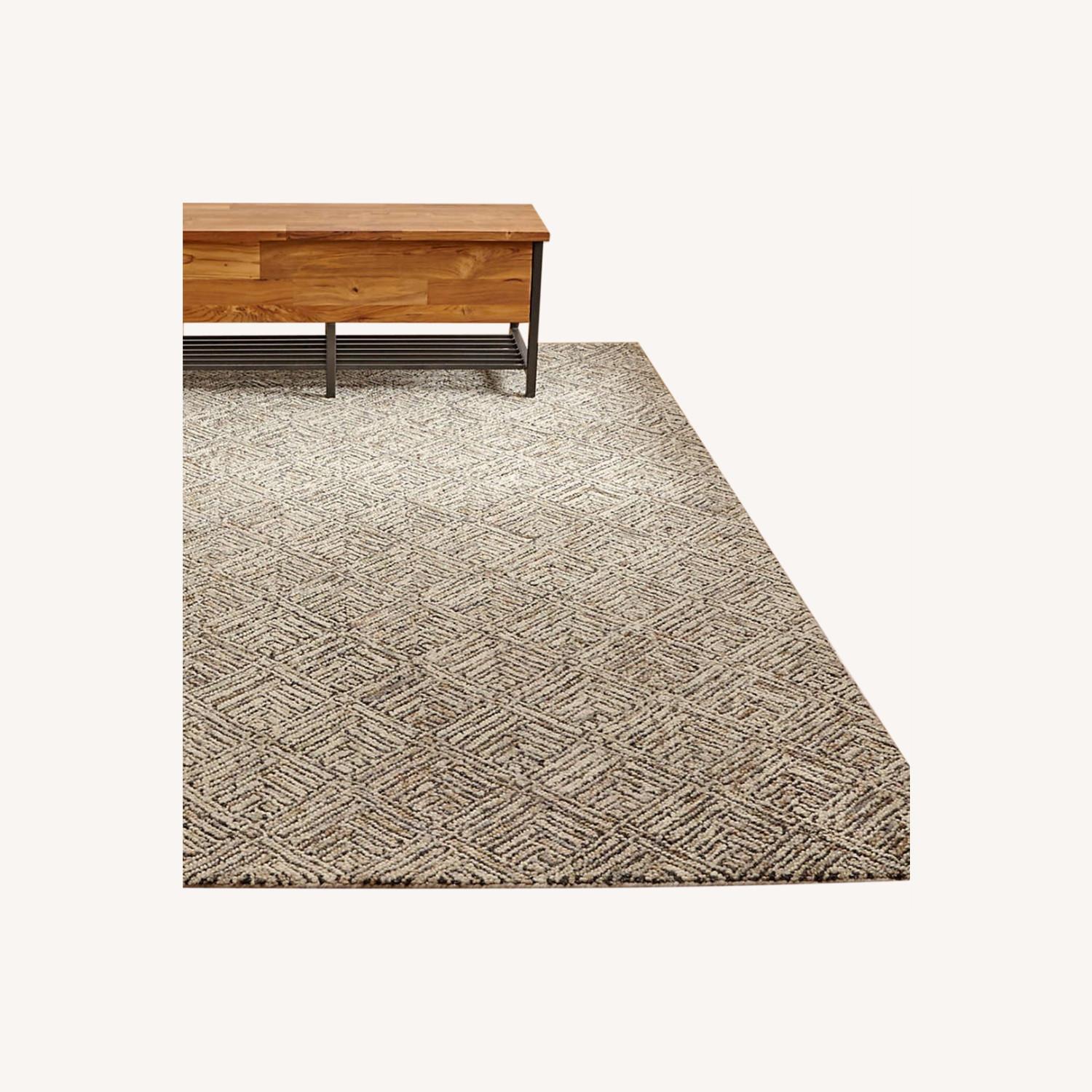 Crate &Barrel Curtis Flint Grey Geometric Rug - image-0