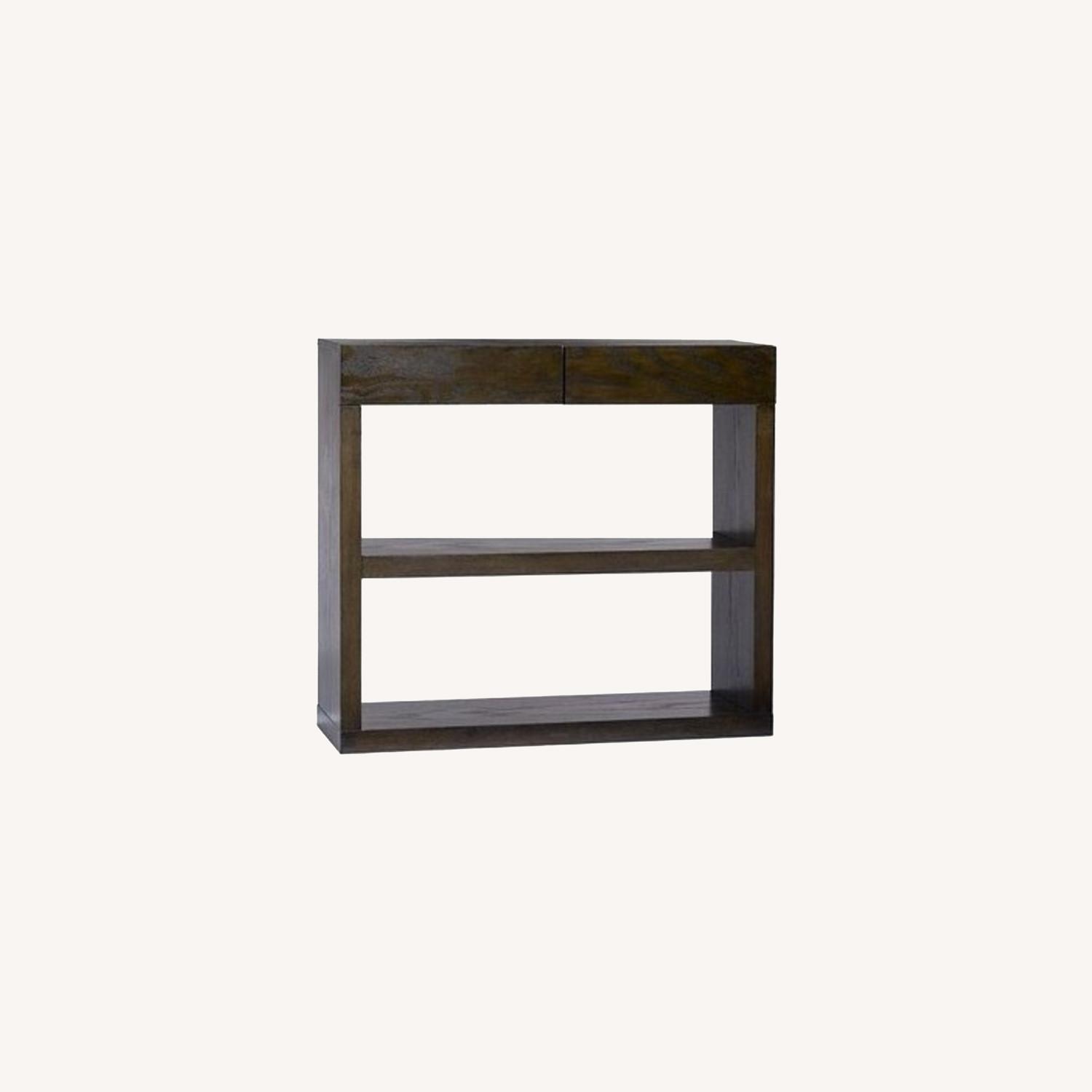 West Elm Chocolate Bookshelf Console AptDeco