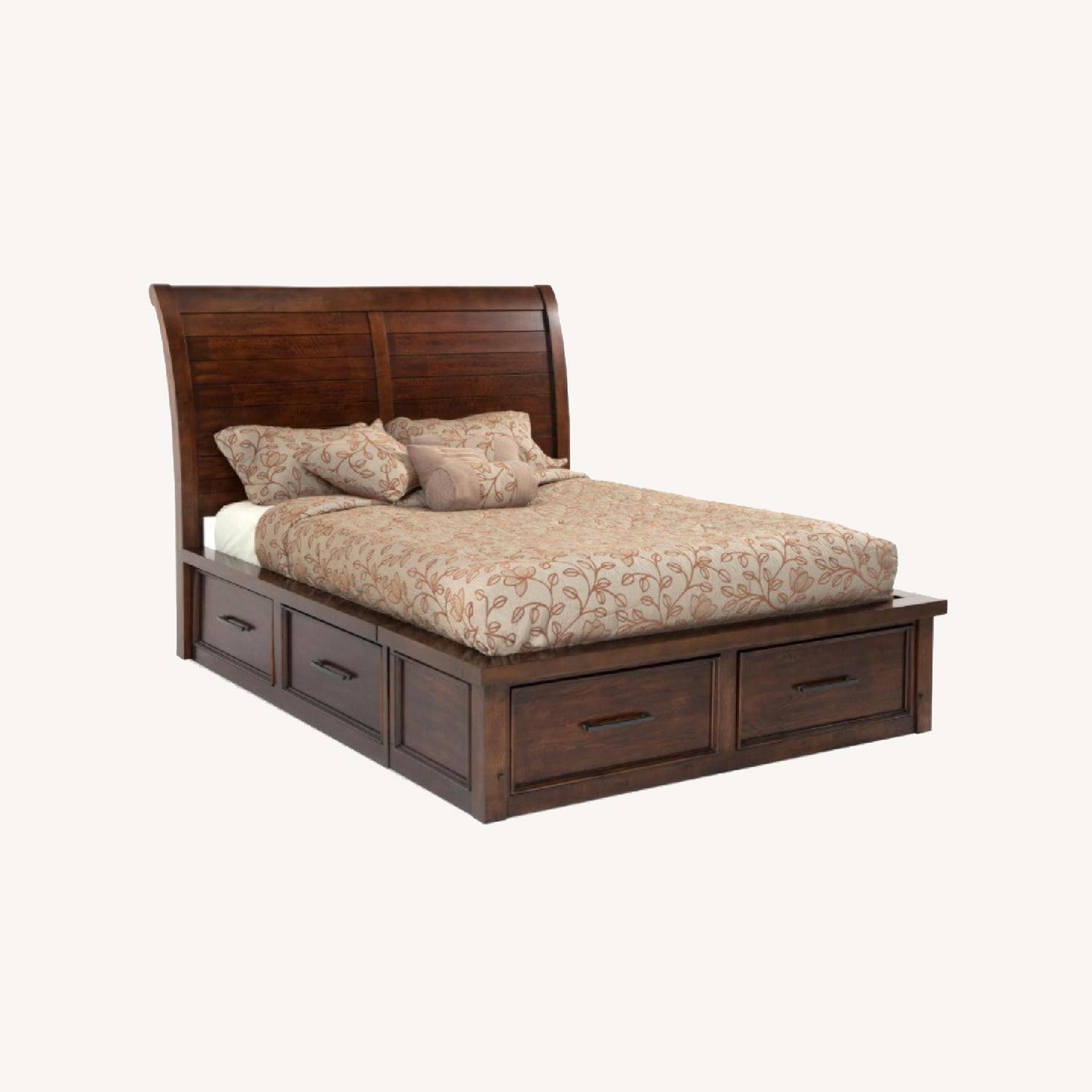 Bob's Discount Furniture Hudson Queen Pecan Storage Bed AptDeco