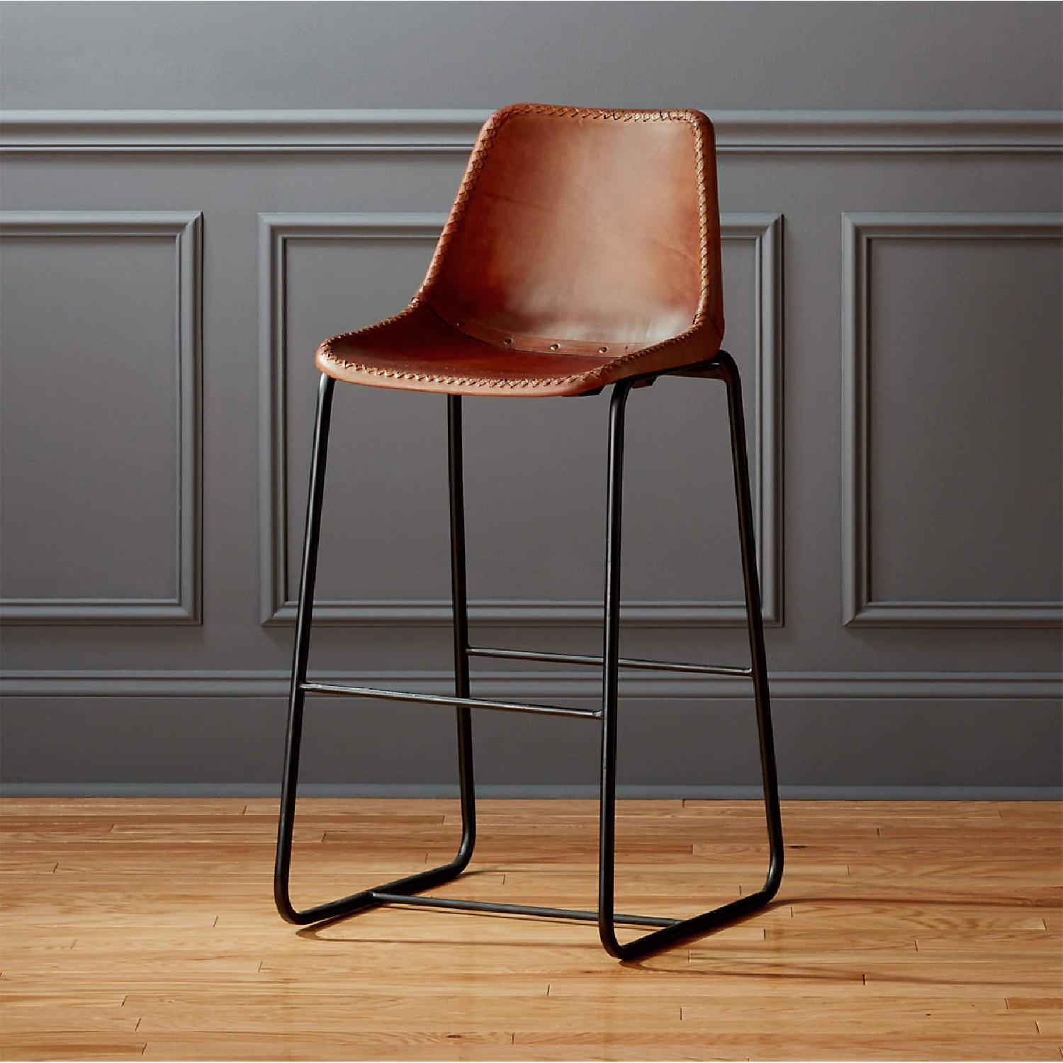 CB2 Leather Bar Stools - image-7