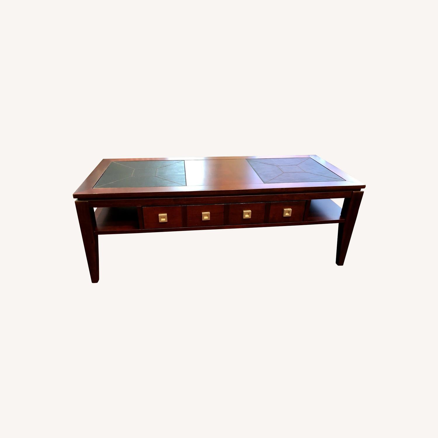 Solid Wood Mission-Style Coffee Table with Storage - image-0