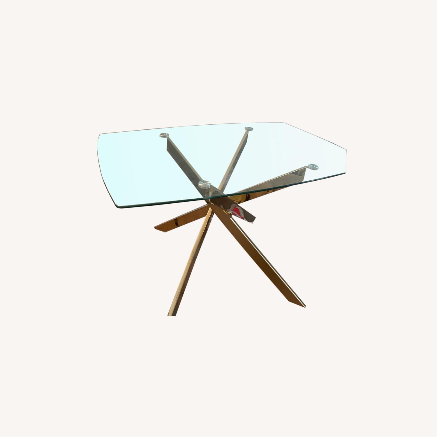 Wayfair Glass Dining Table Gold Legs AptDeco