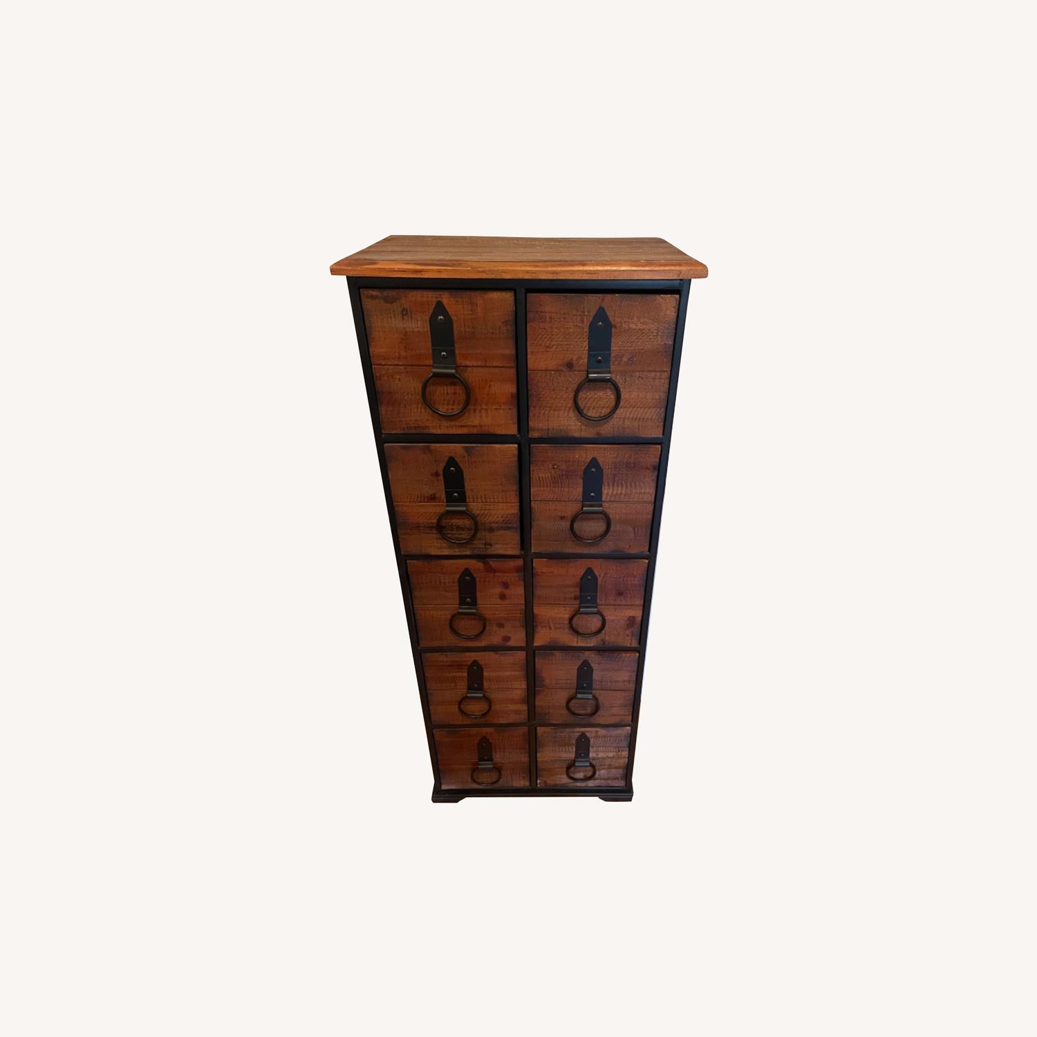 Gilt 10 Drawer Wood and Metal Dresser - image-0