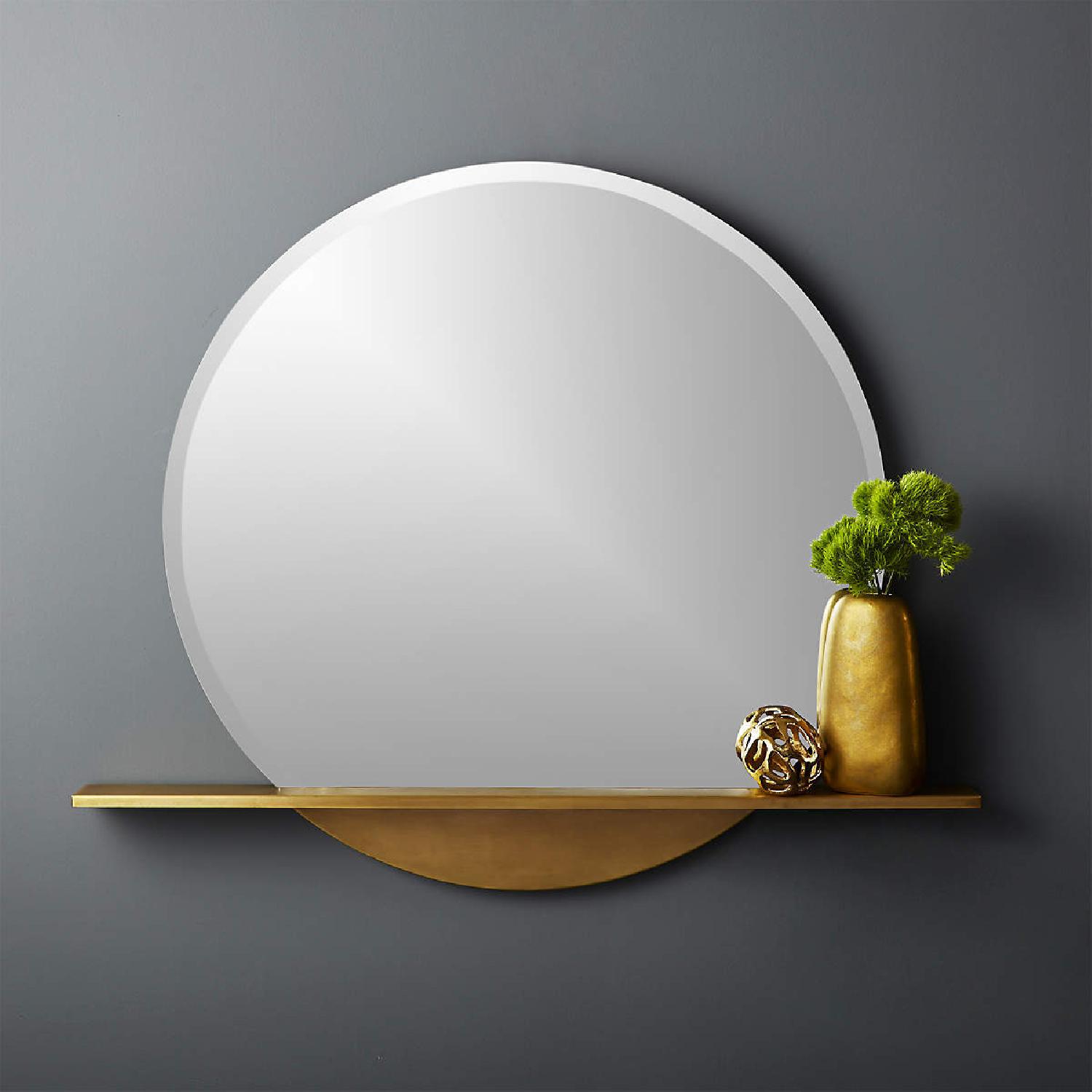 CB2 Round Perch Mirror with Shelf - image-5