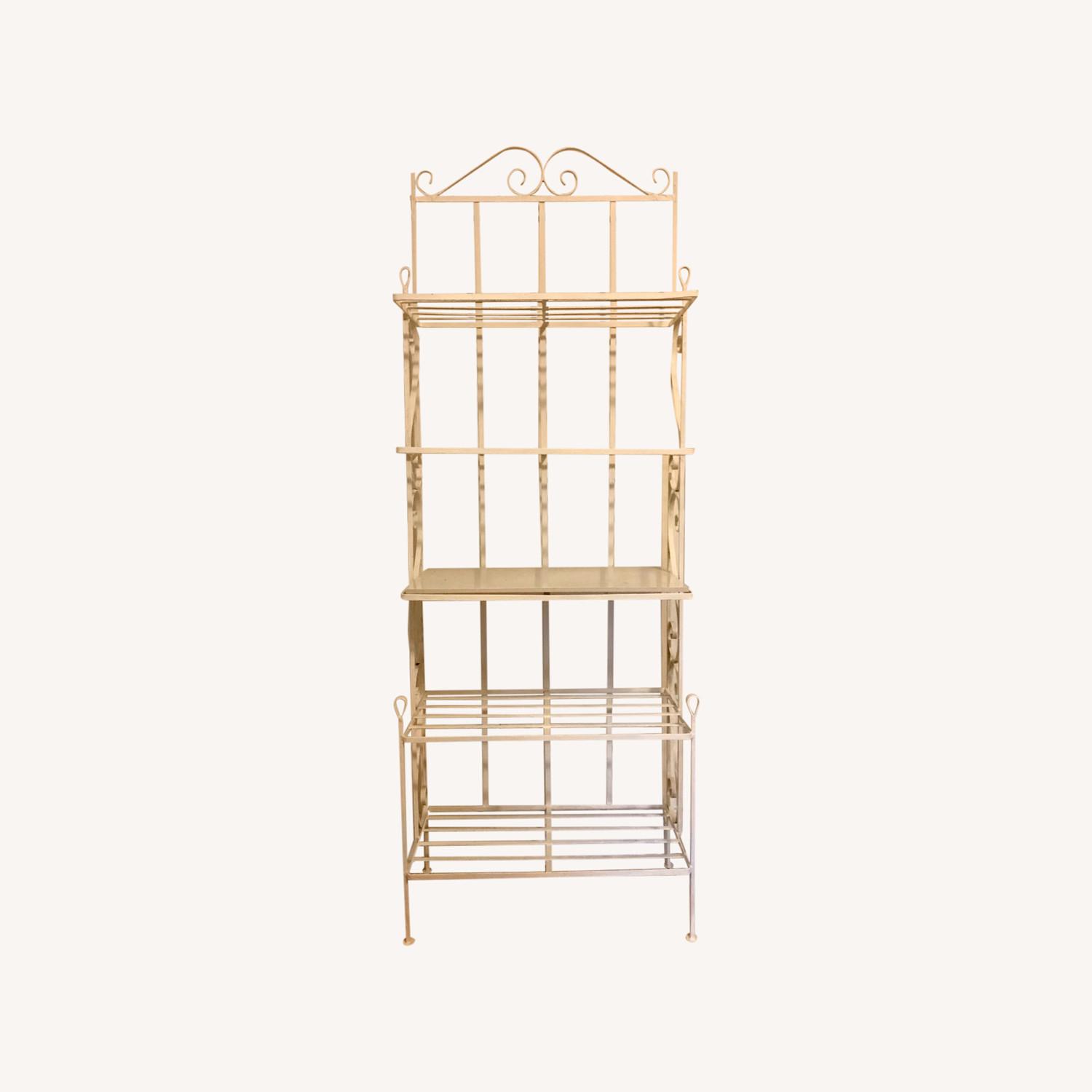 White Wrought Iron Baker's Rack - image-0