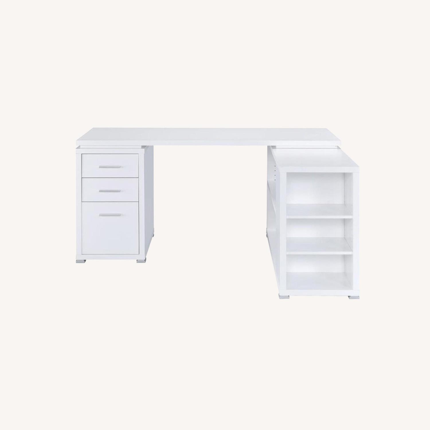 White Reversible L-Shaped Desk by Mercury Row - image-9
