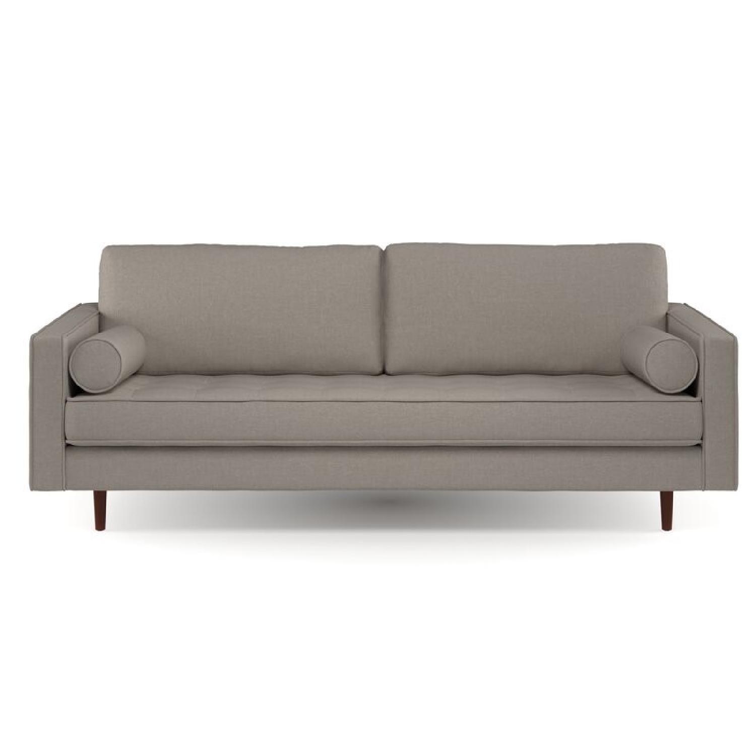 AllModern 84'' Grey Velvet Sofa - image-1
