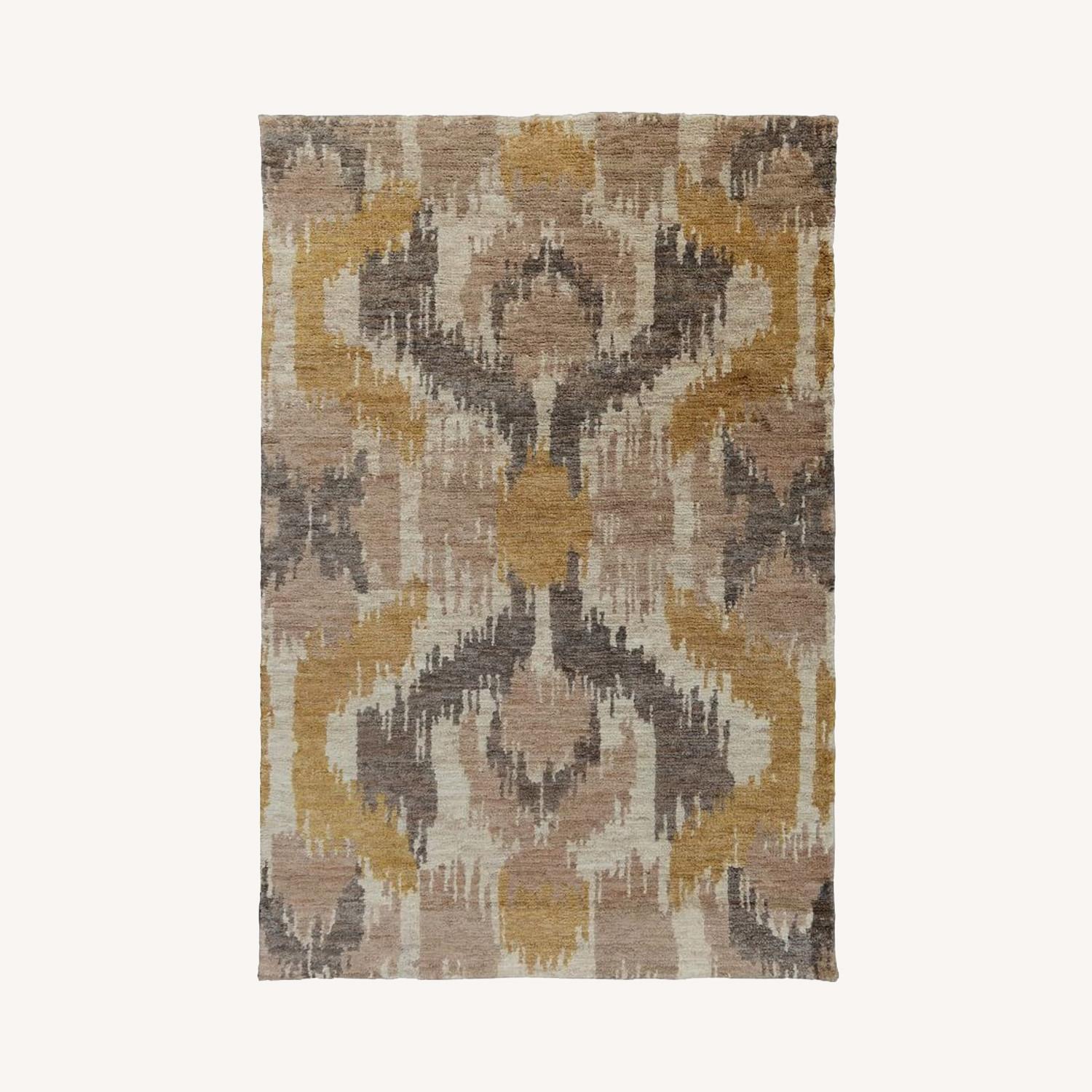 Pottery Barn Aina Ikat Jute Rug 8x10 Gold AptDeco