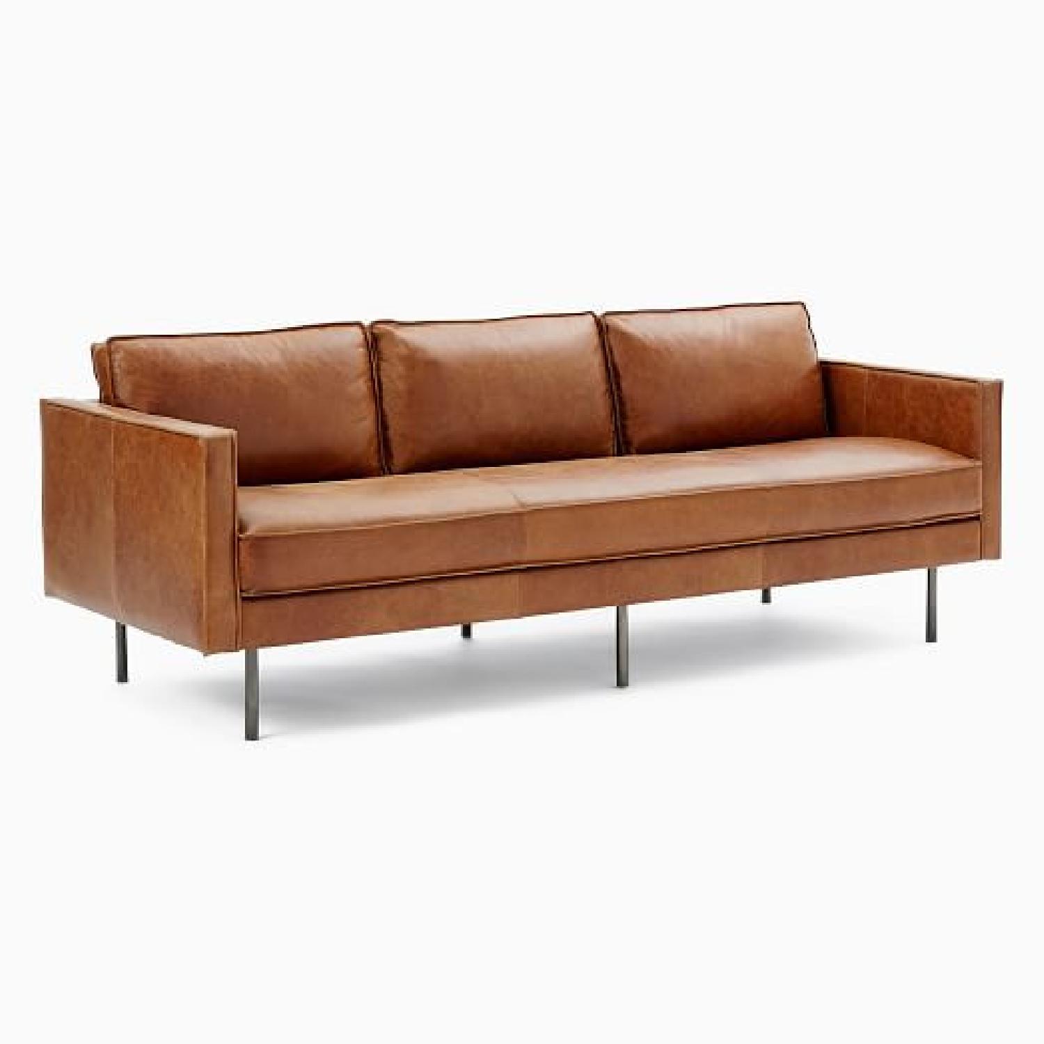 West Elm Leather Sofa AptDeco