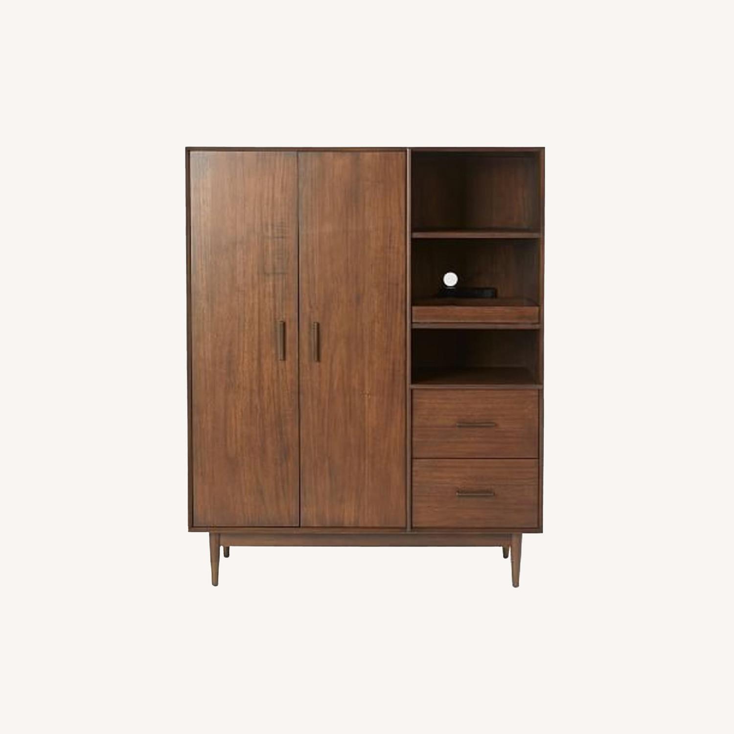West Elm Dark Walnut Armoire Wardrobe AptDeco