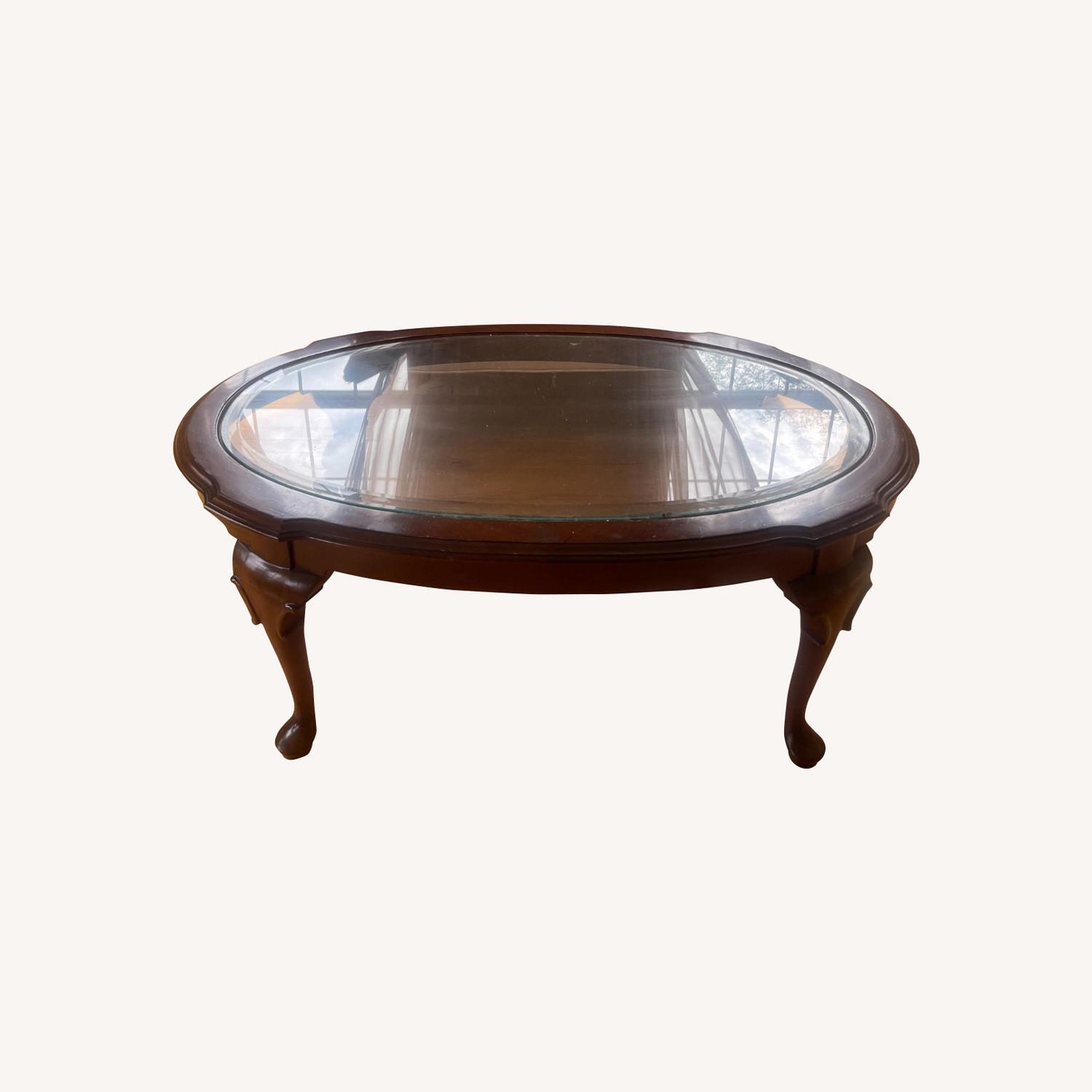 Ethan Allen Georgian Cherry Wood Coffee Table - image-0