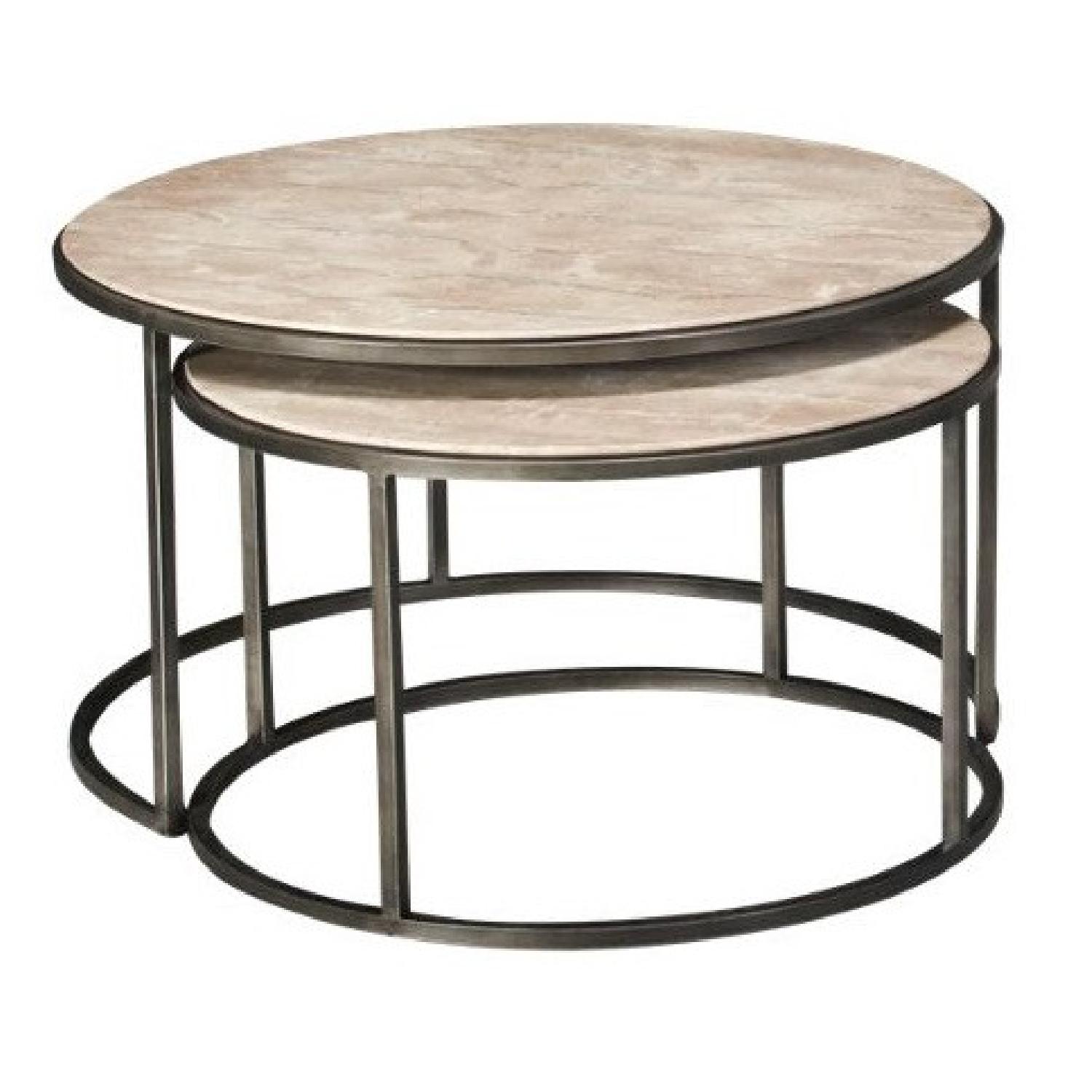 Travertine Marble Nesting Coffee Tables - image-6