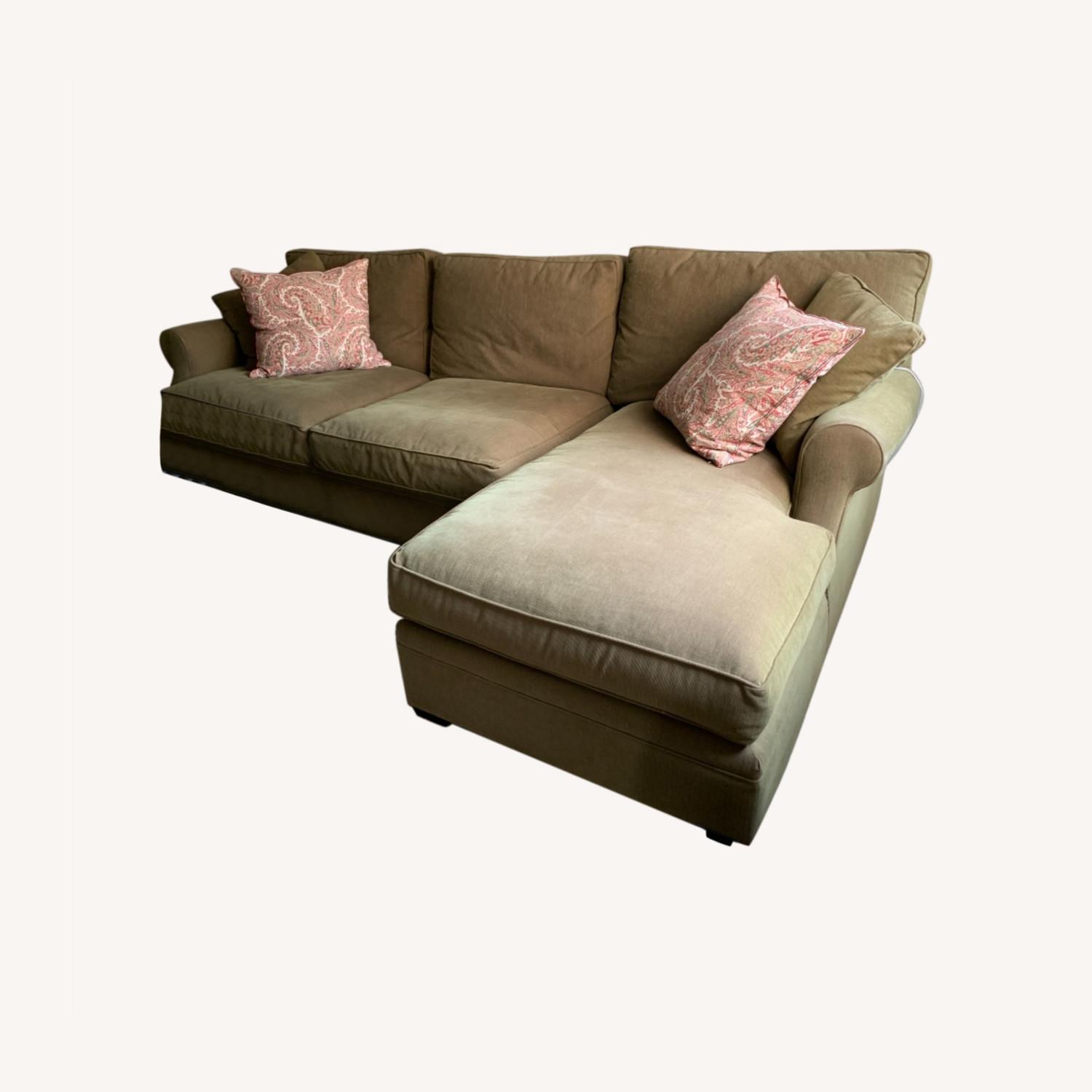 Arhaus Green Fabric twopiece Sectional AptDeco