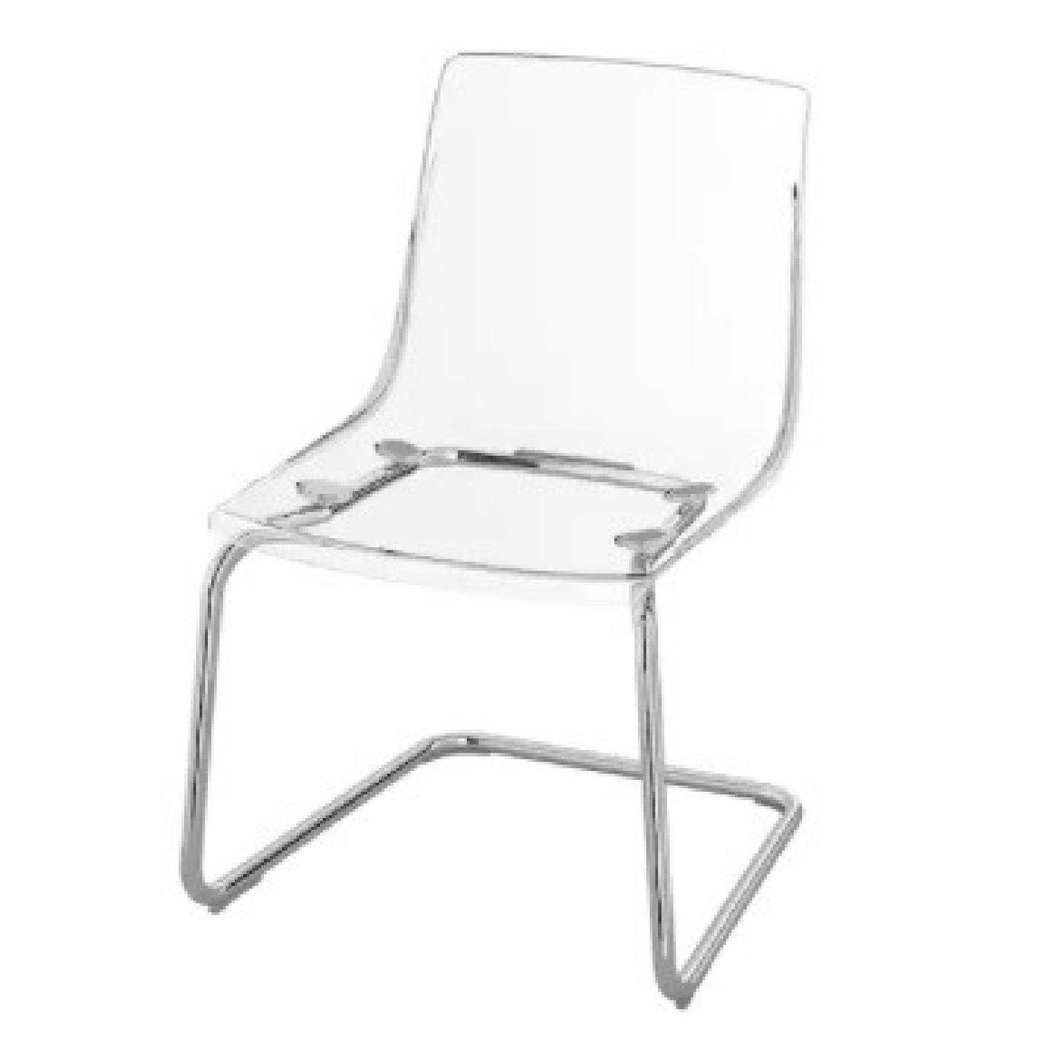 IKEA Tobias Transparent Chair with Chrome Base - image-6