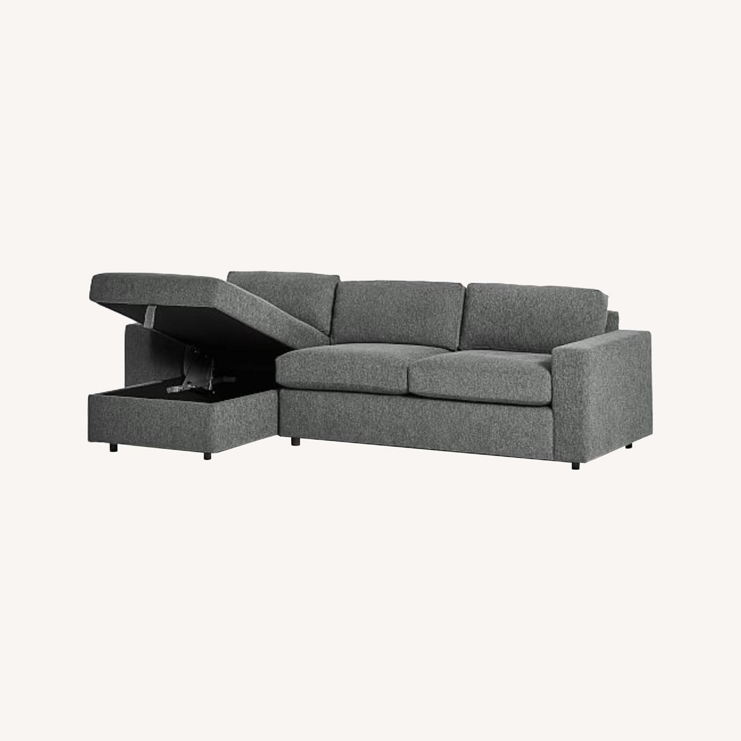West Elm Sectional Sleeper Sofa w/ Storage AptDeco