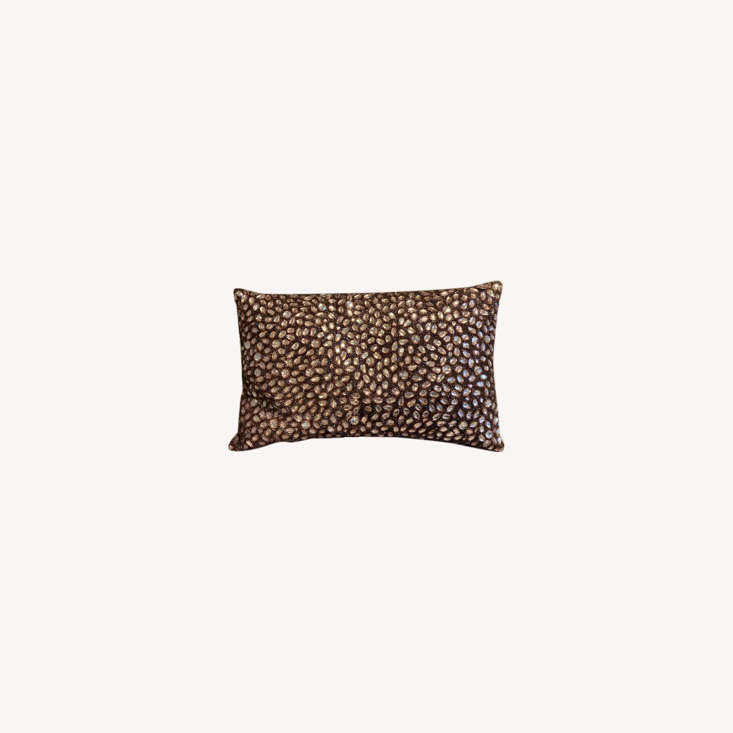 Beaded Sparkle Purple Accent Pillow - image-0