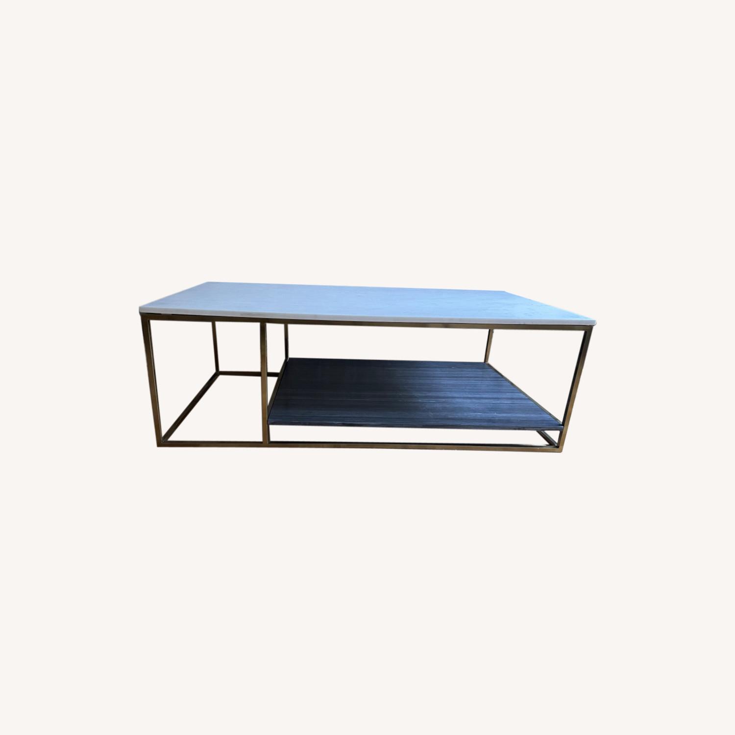 CB2 Two Tone Marble Coffee Table AptDeco