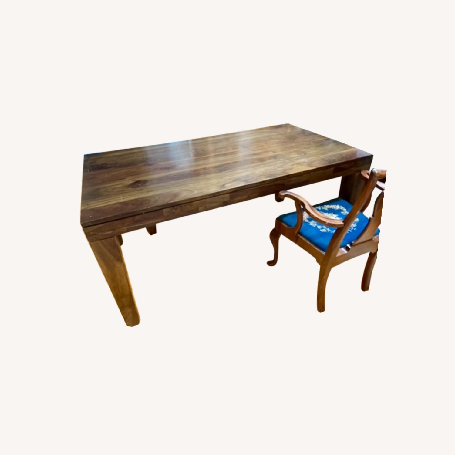 Rustic Vintage Solid Wood Table with Bench - AptDeco