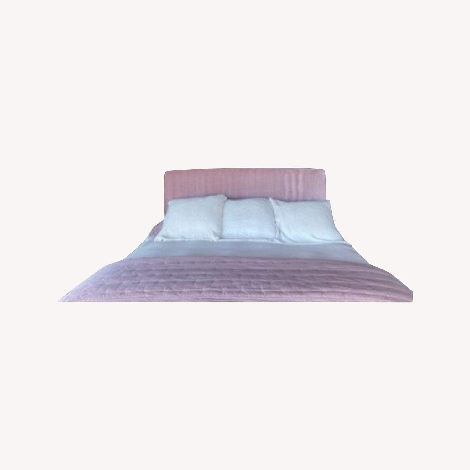 Custom Made Pink Velvet Headboard - image-0