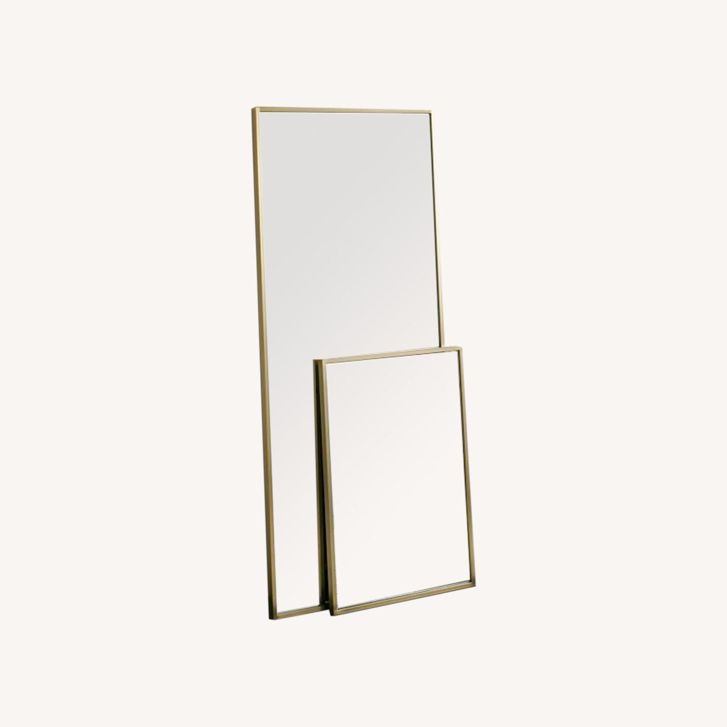West Elm Metal Framed Floor Mirror, Antique Brass AptDeco
