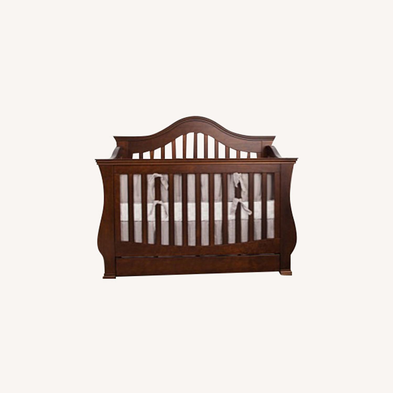 Mahogany Brown Wood Crib AptDeco