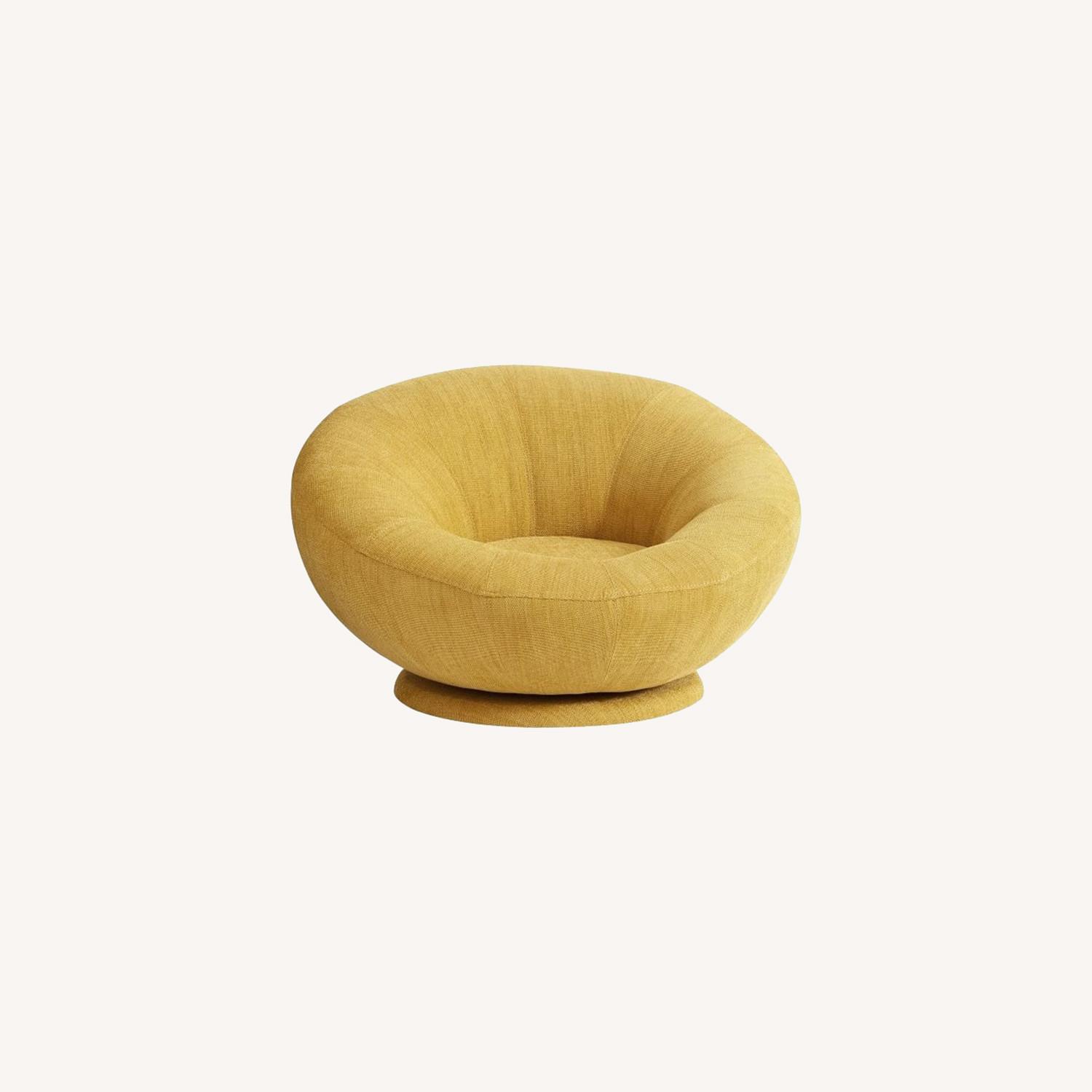 West Elm Groovy Swivel Chair, Dark Horseradish AptDeco