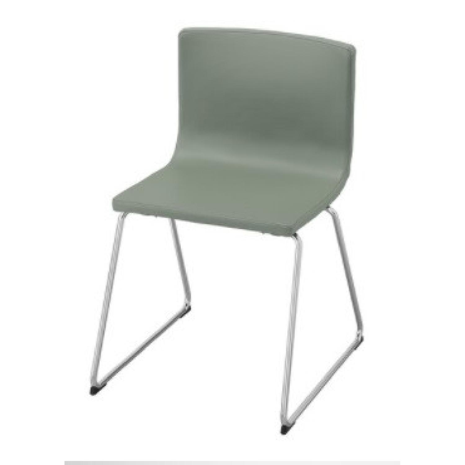 4 IKEA Bernhard Chrome Green Chairs - AptDeco