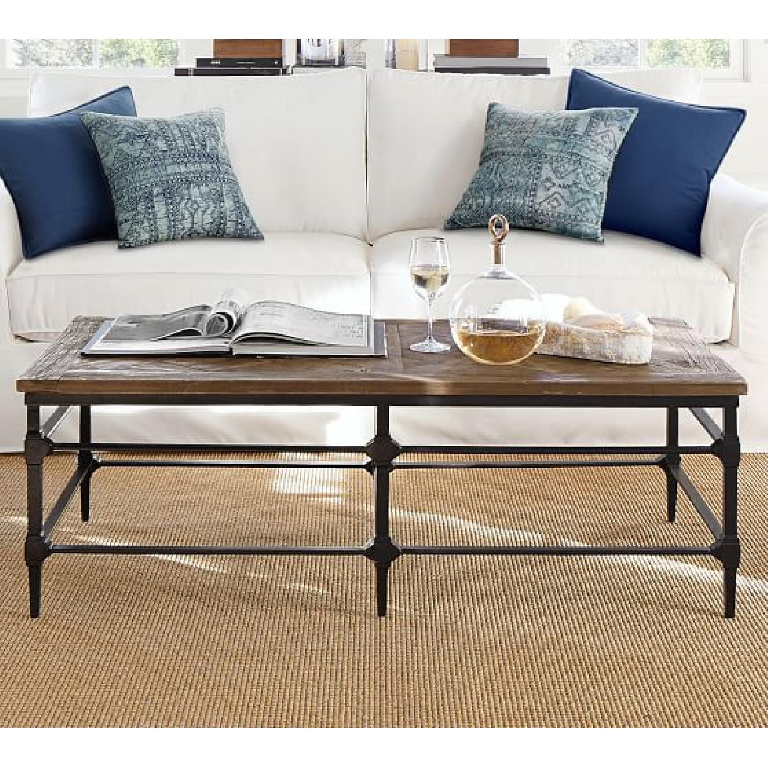 Pottery Barn Parquet Reclaimed Wood Coffee Table - image-5