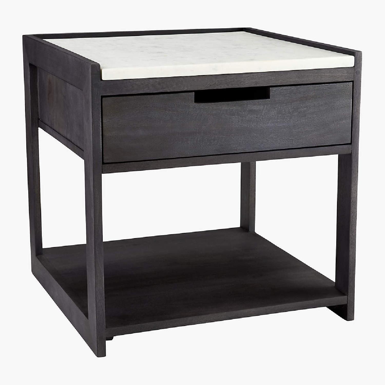 CB2 'Tux' Marble Top Nightstand - AptDeco