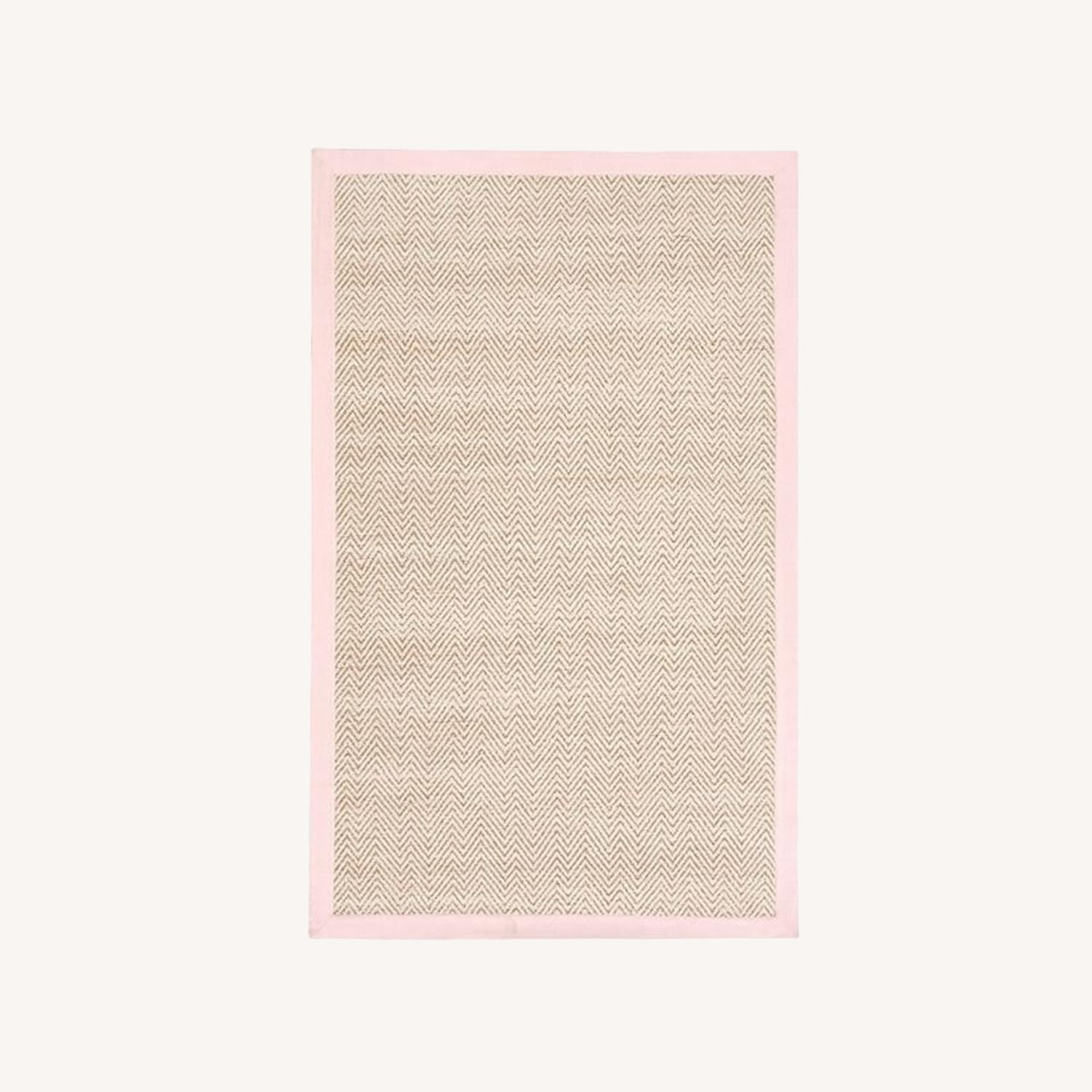 West Elm Chenille Jute Thick Solid Border Rug, 5X8 AptDeco