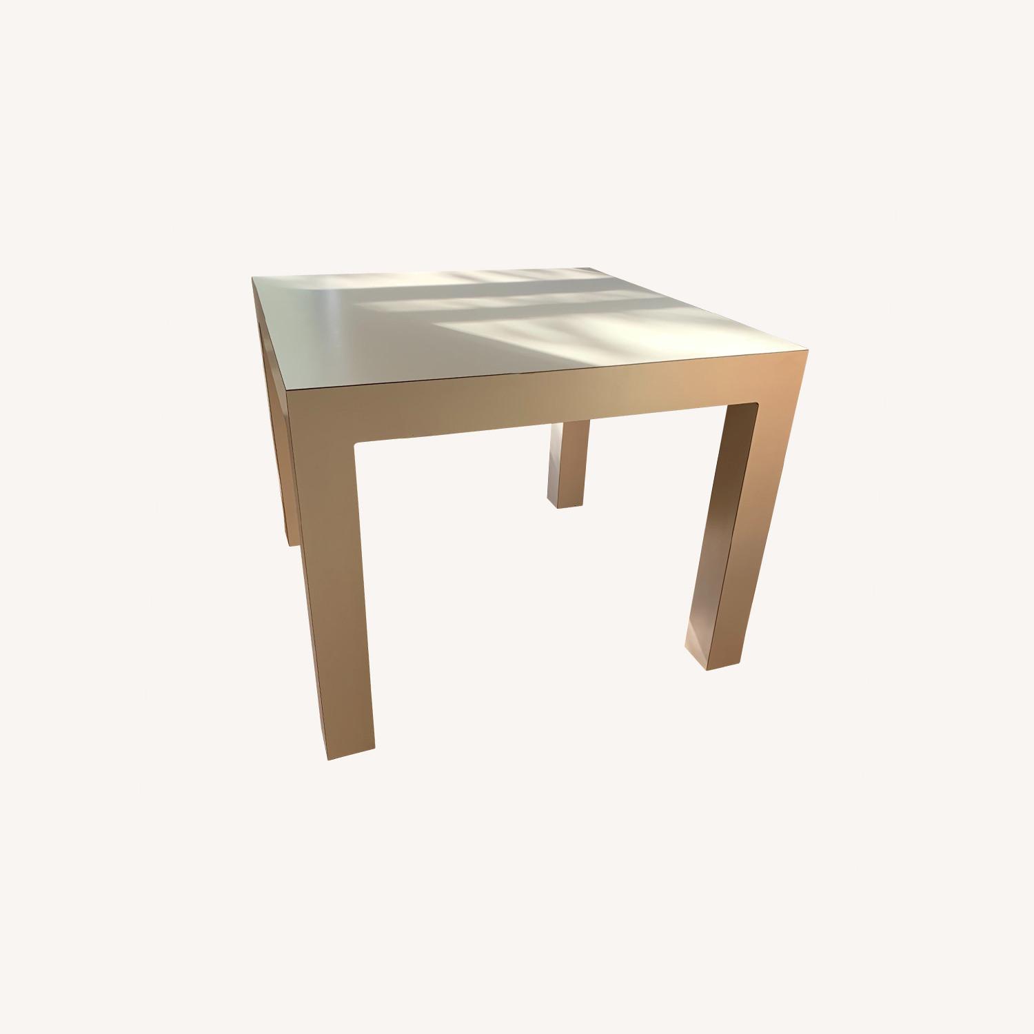 Parsons Style White Formica End Table - image-0