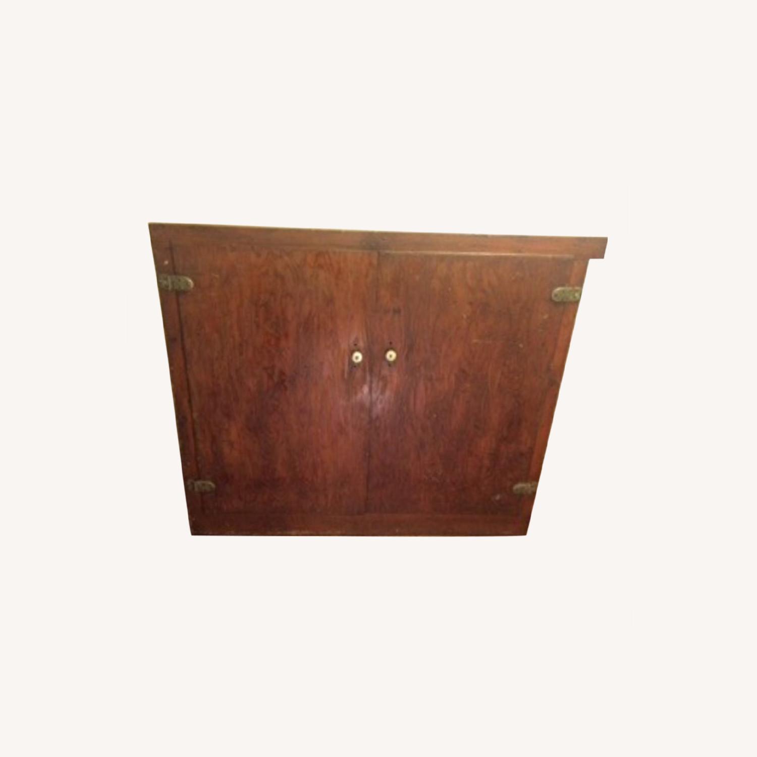 3-Shelf Wooden Bookcase with Doors - image-0