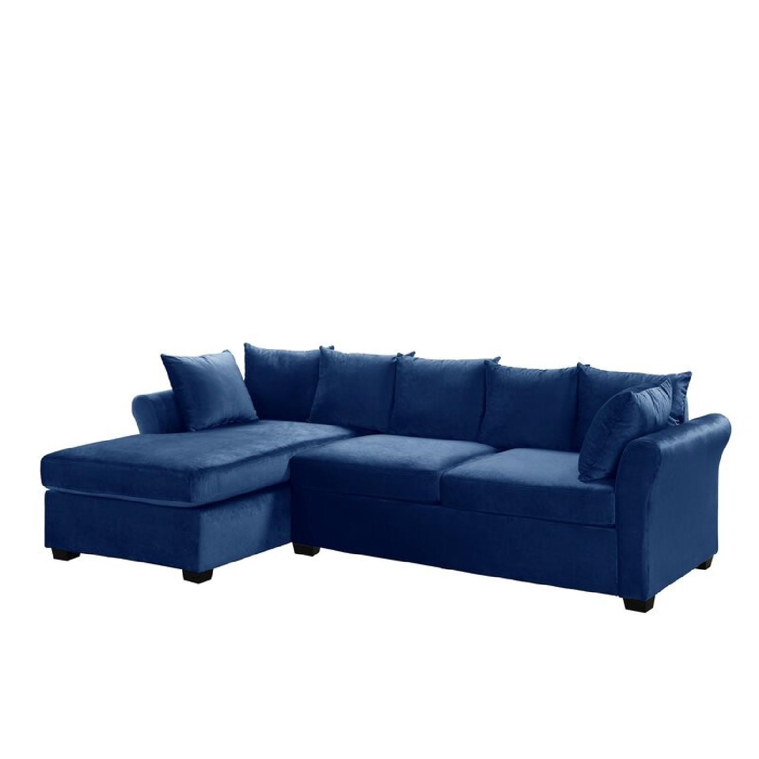 Wayfair Blue Velvet Sectional - image-5