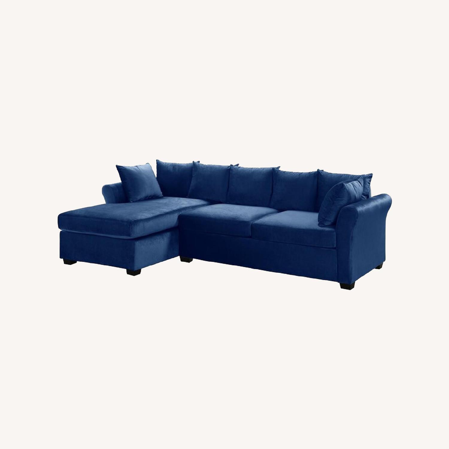 Wayfair Blue Velvet Sectional - image-0