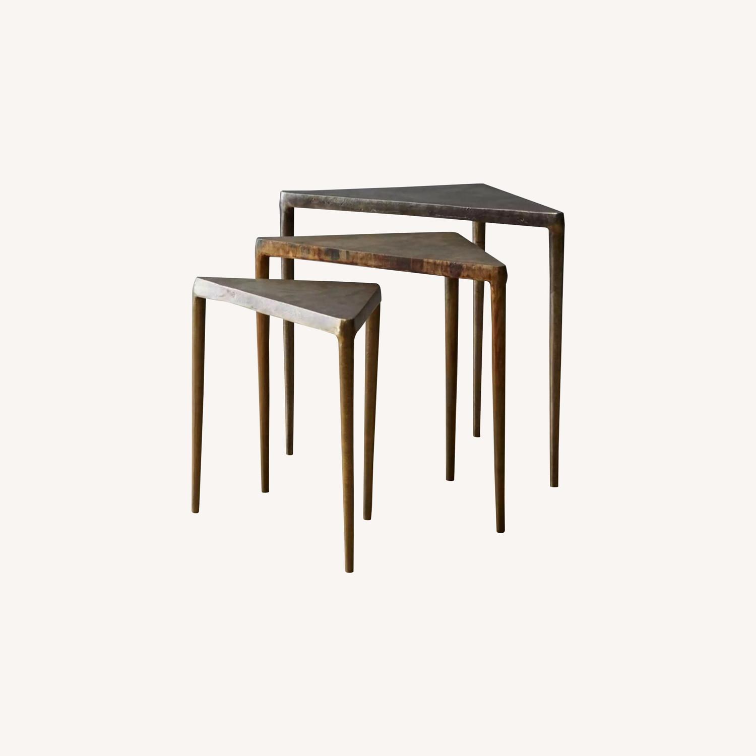 CB2 Nesting Magma Metal Tables Set of 3 - image-0
