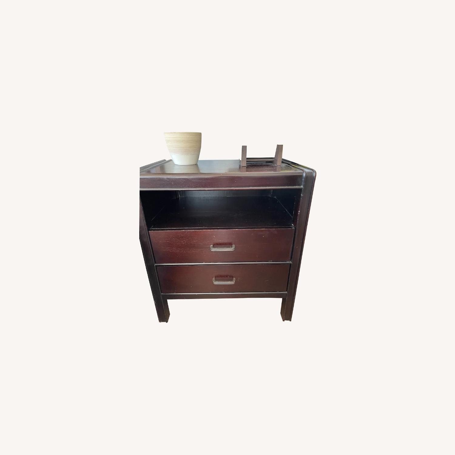 Crate And Barrel Nightstand Dark Brown AptDeco