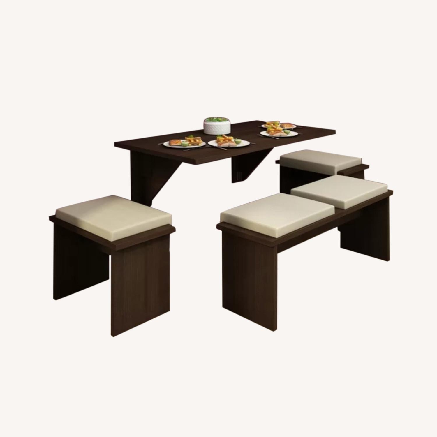 Wayfair Dark Wood Drop Leaf Dining Table - AptDeco