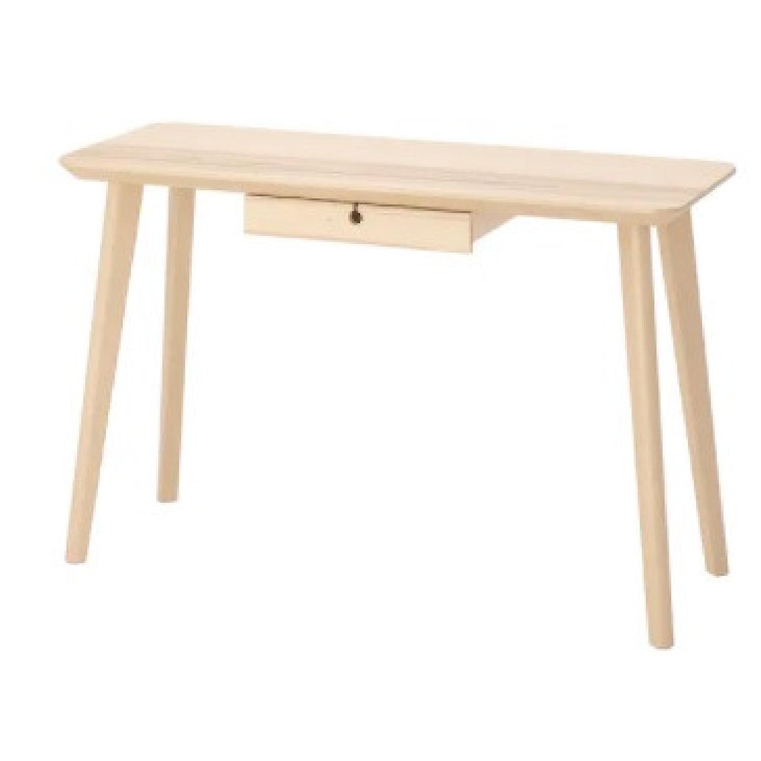 IKEA天然木デスクリーサボーLISABO  118*50*50 LISABO リーサボー テーブル, アッシュ材突き板, 105 cm - IKEA