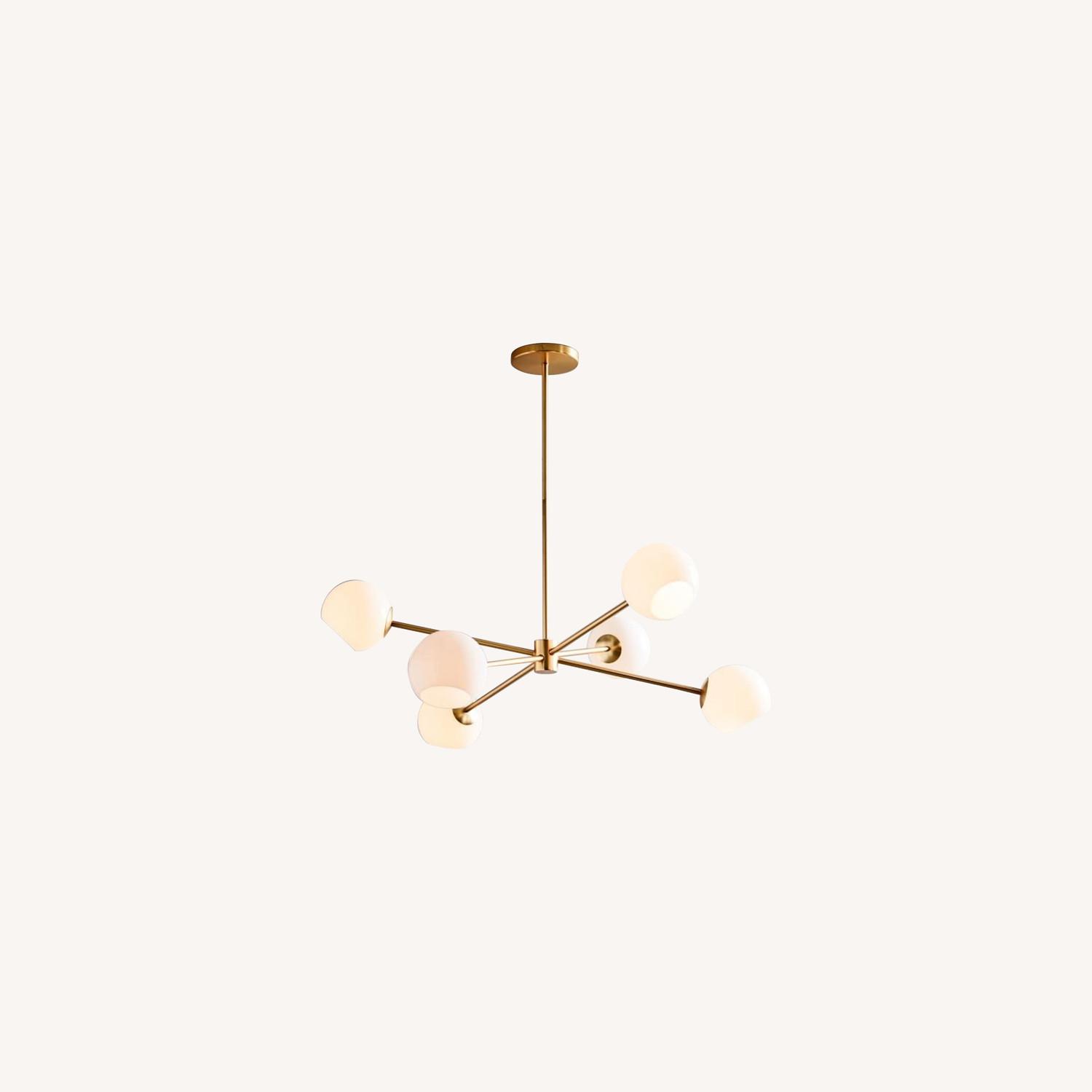 West Elm Staggered Glass Chandelier FA19Shade - image-0