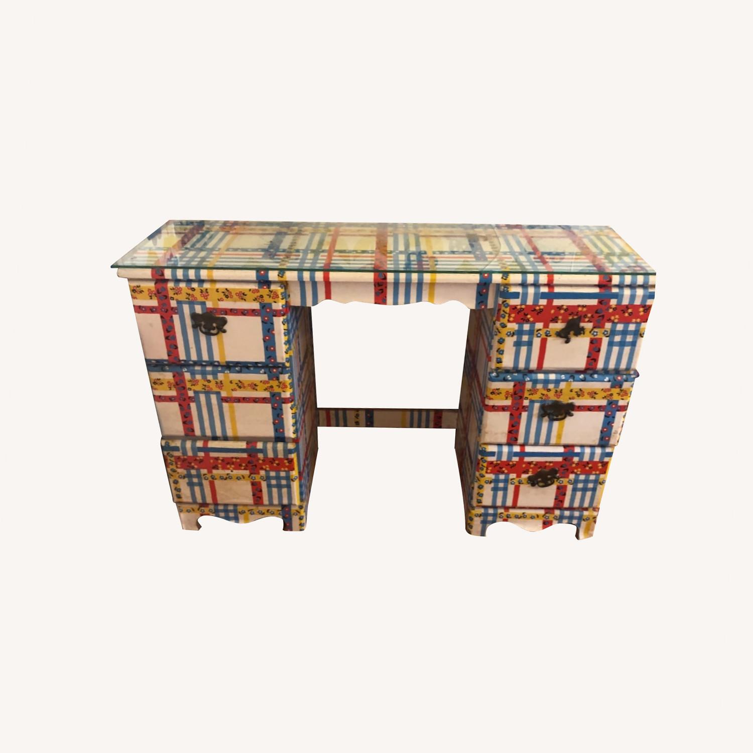 Wall Paper Covered Desk - image-0