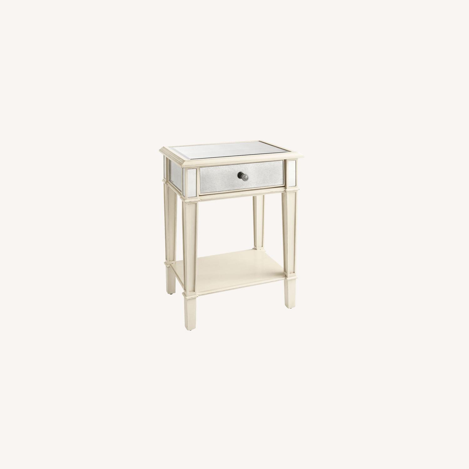 Pier 1 Hayworth Mirrored White Nightstand AptDeco