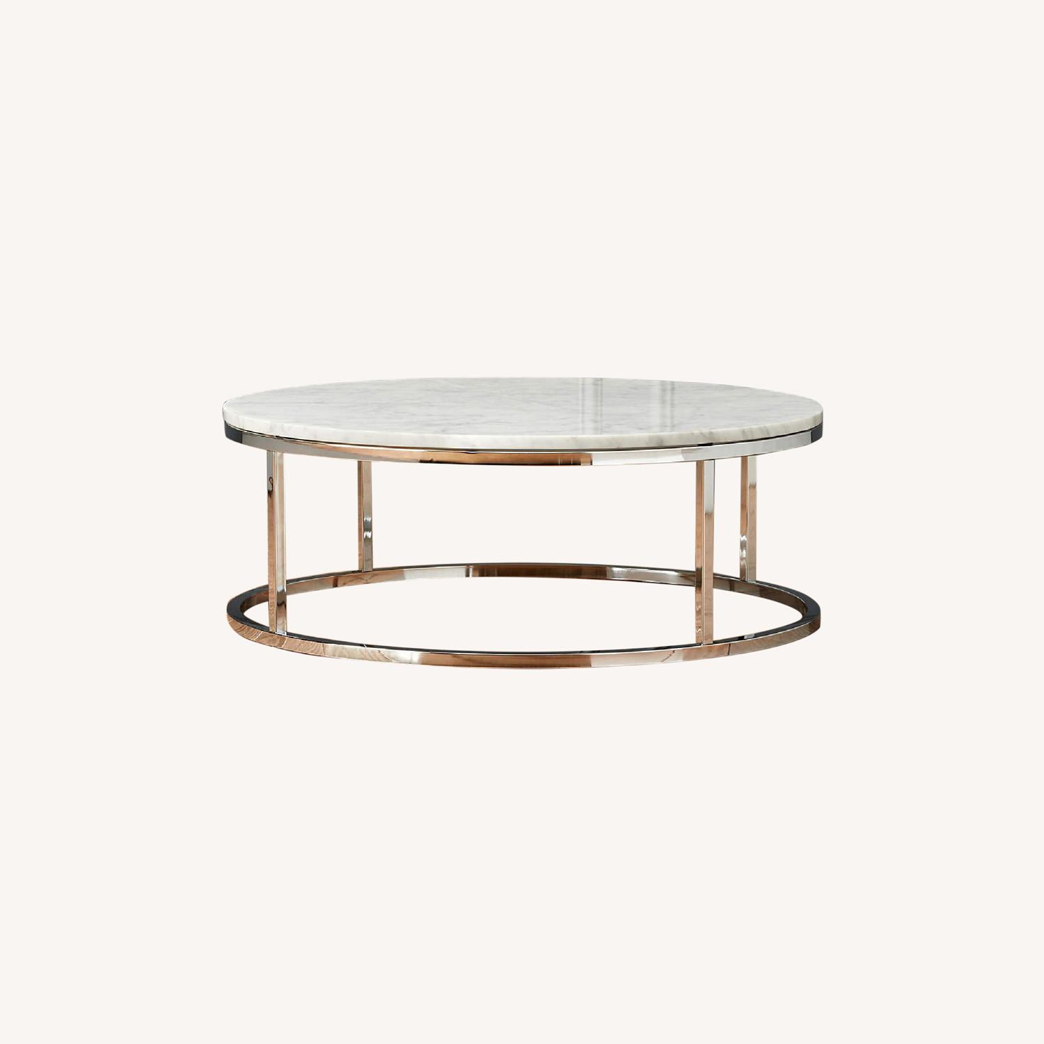 CB2 Round Marble Coffee Table AptDeco