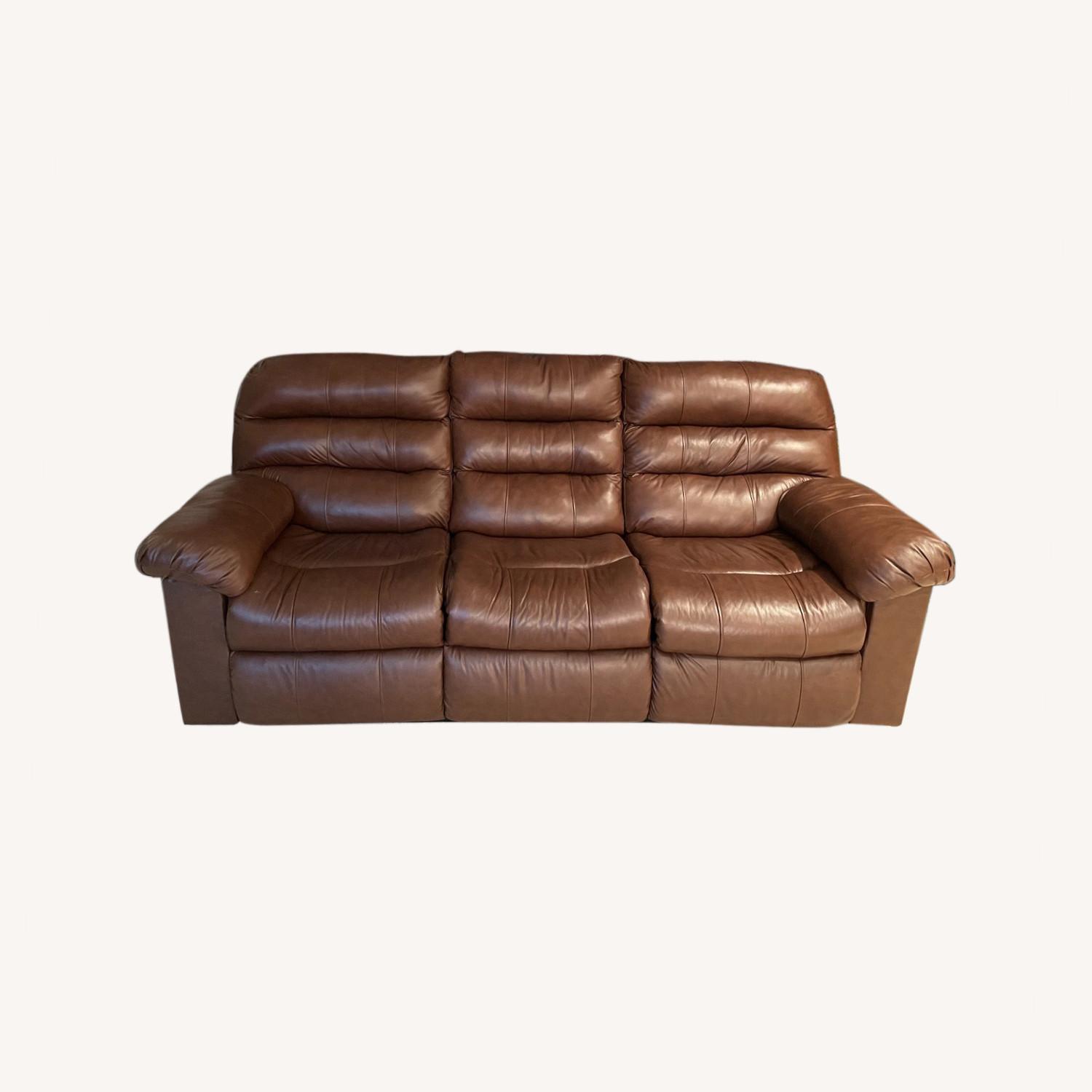Ashley Home Leather Dual Reclining Sofa - image-0