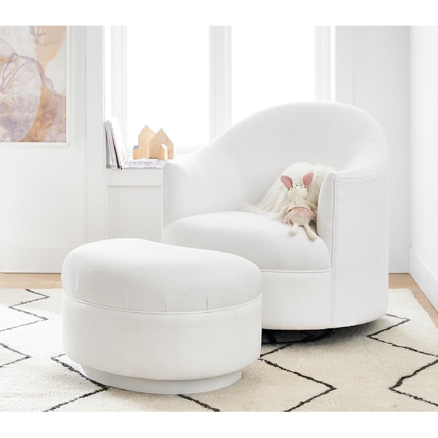 Pottery Barn Lola Swivel Glider and Ottoman AptDeco