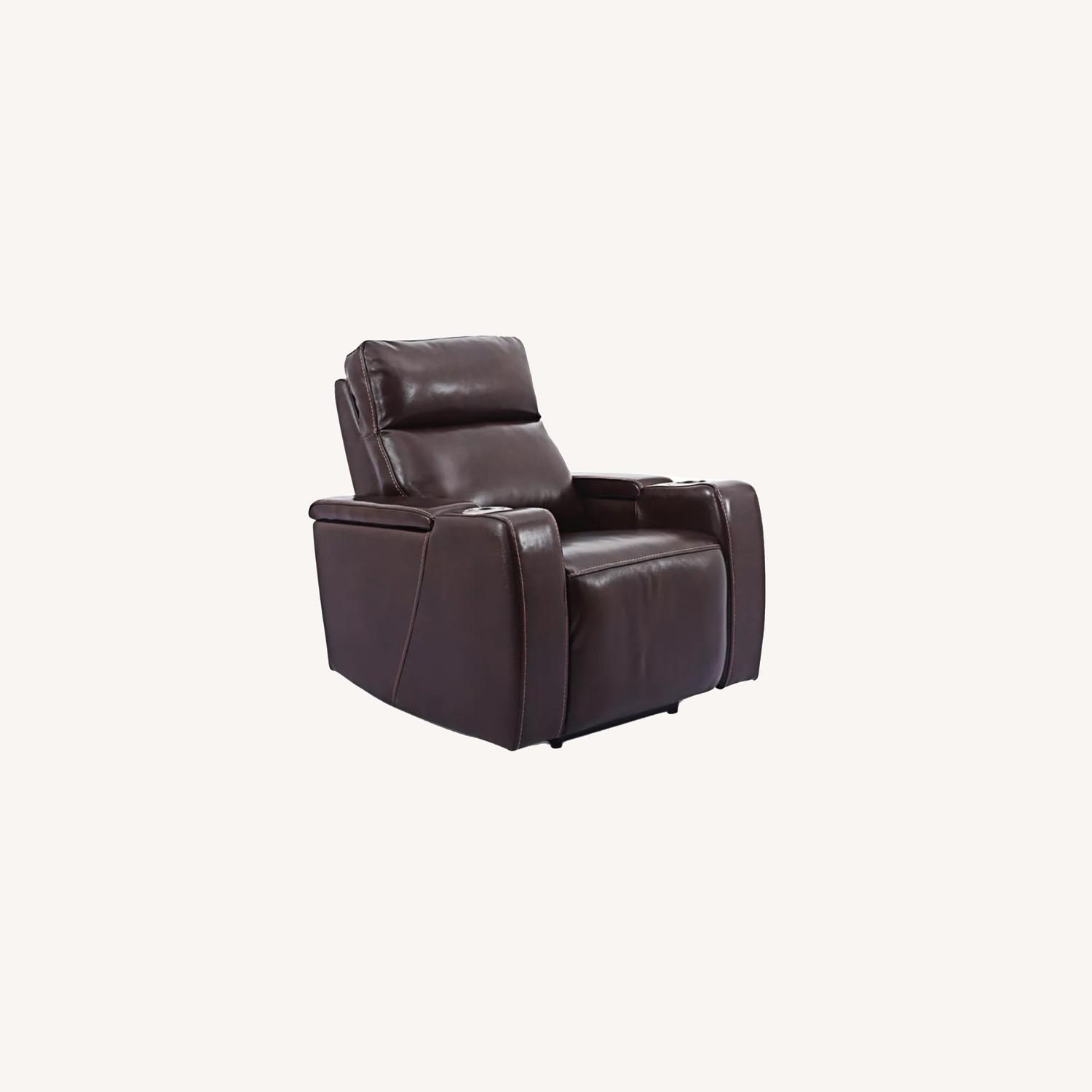Macy's Leather Power Recliner With Power Headrest and USB - image-0
