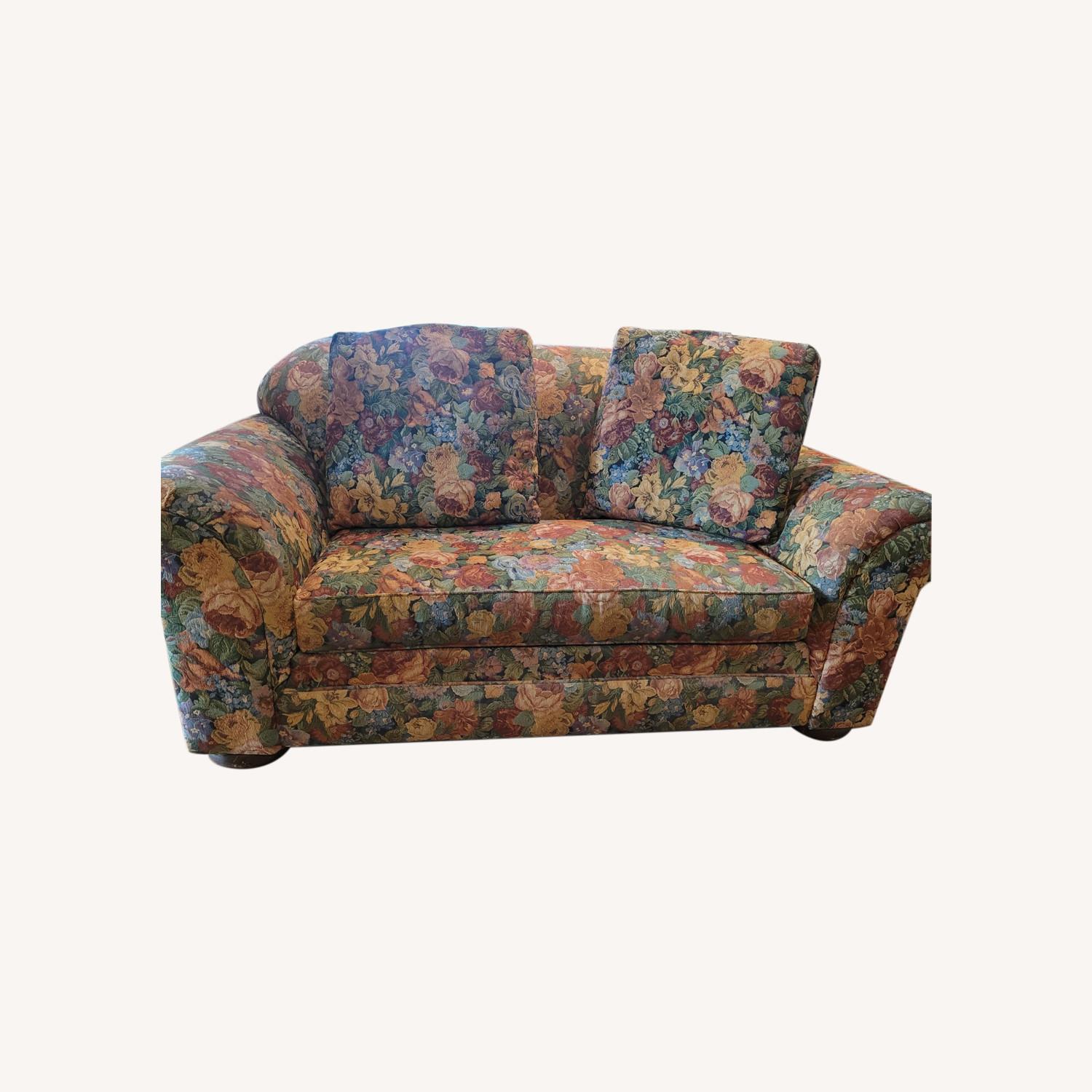 Floral Multicolor Sofa with Matching Pillows - image-0